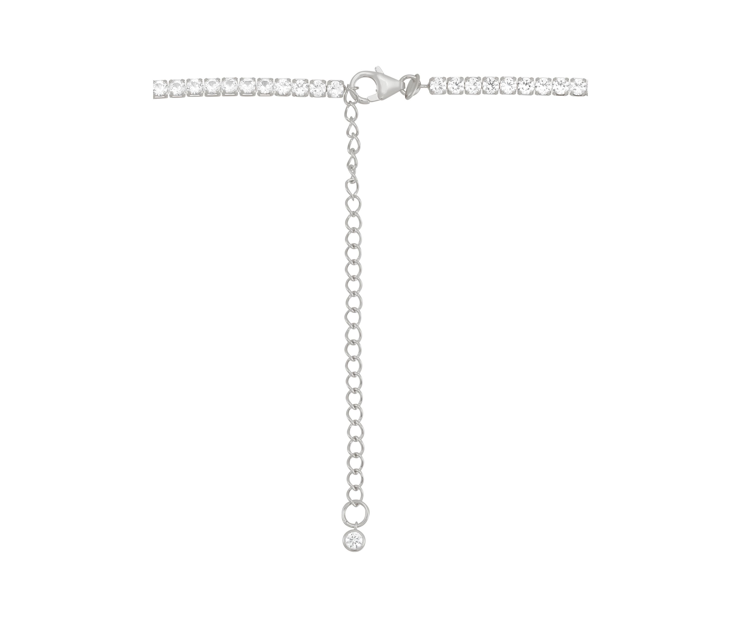 Lab Grown White Sapphire Necklace in Sterling Silver