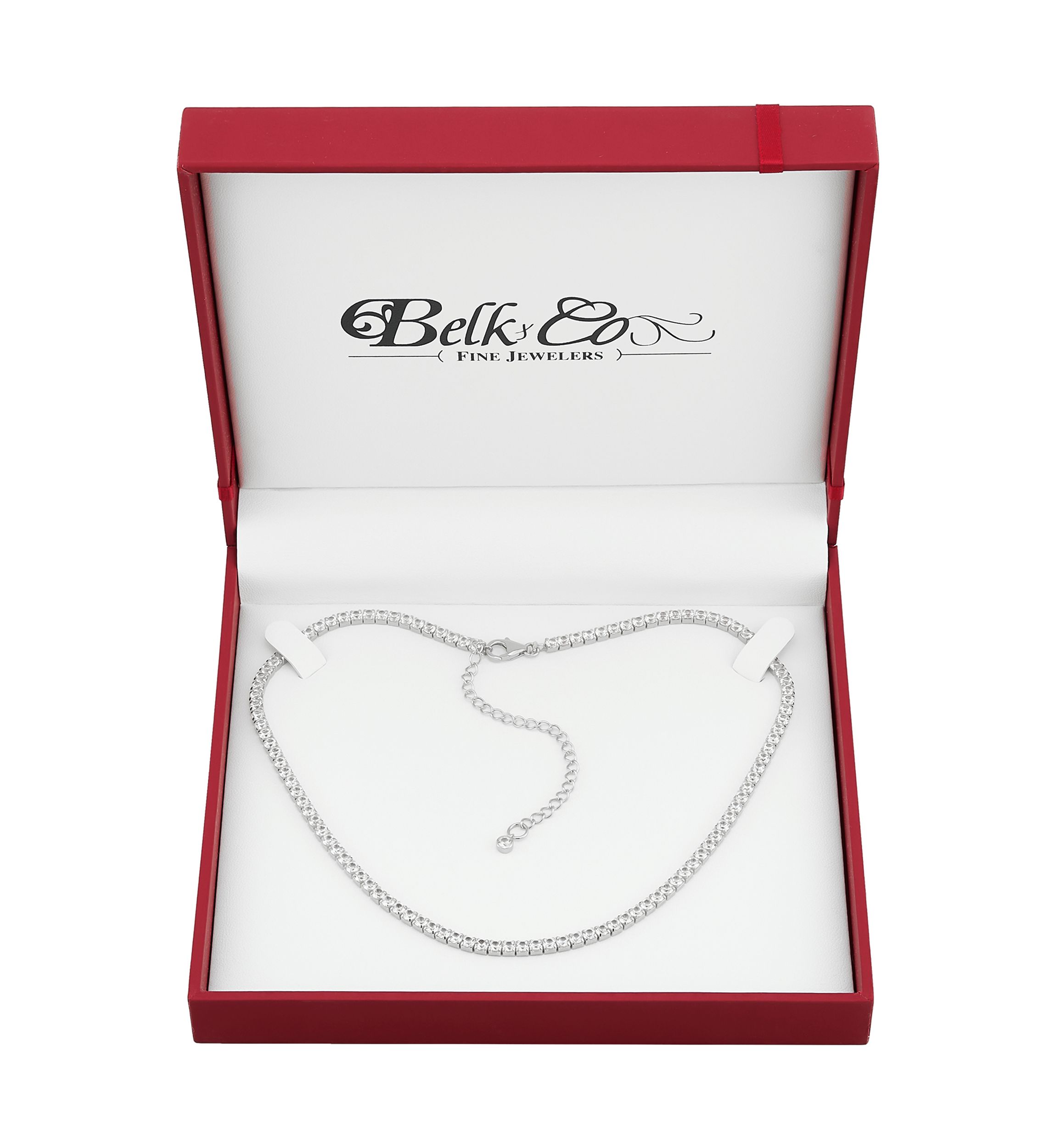 Lab Grown White Sapphire Necklace in Sterling Silver