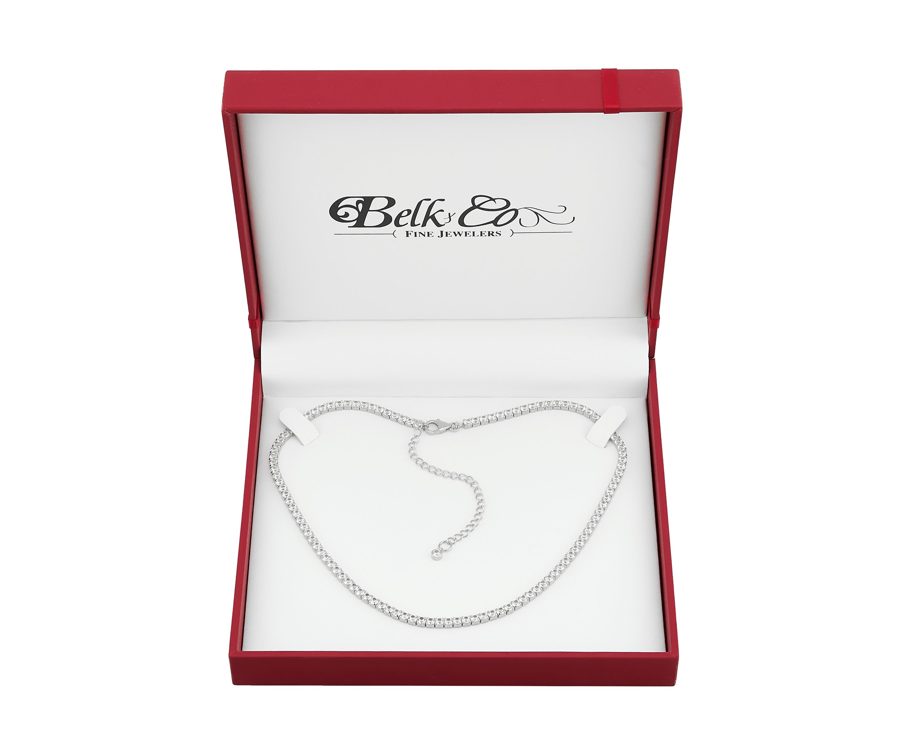 Lab Grown White Sapphire Necklace in Sterling Silver