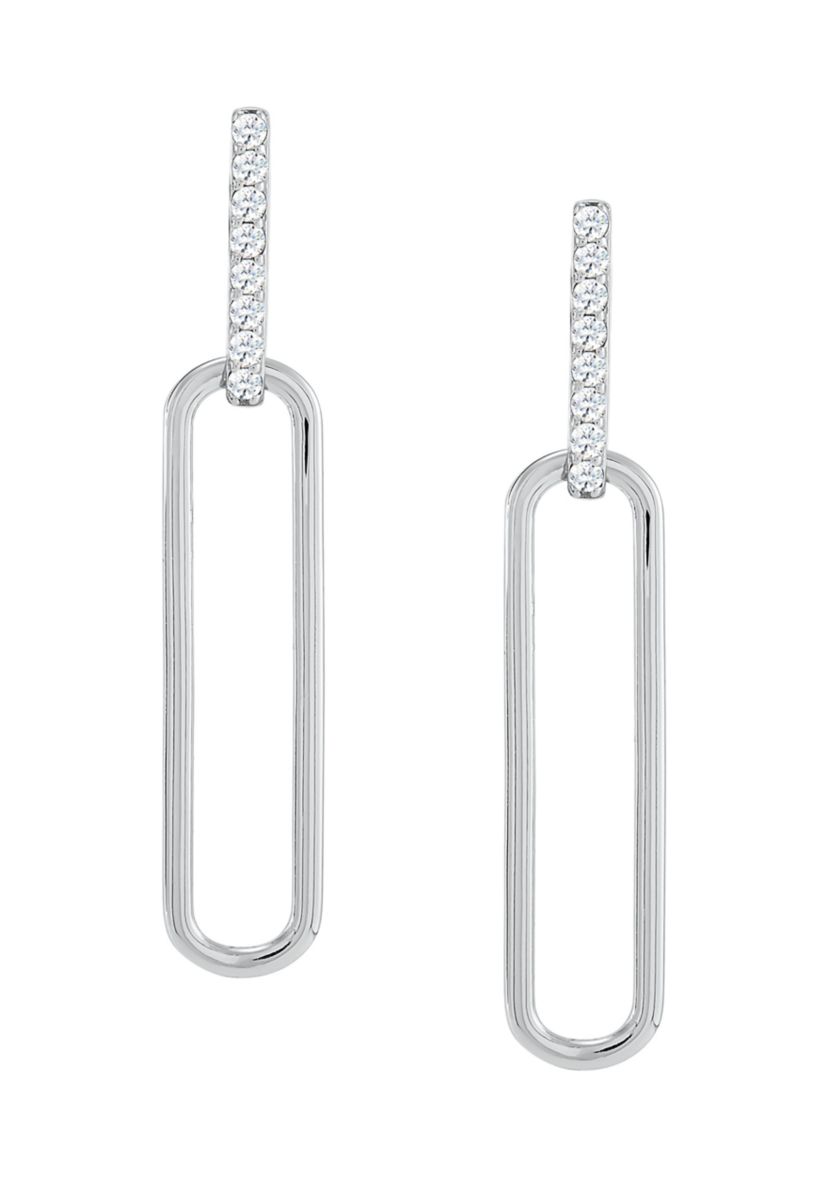 Lab Created White Sapphire Earrings in Sterling Silver