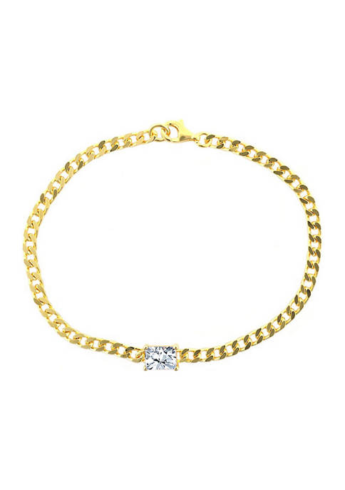 Create White Sapphire Bracelet in Gold Over Sterling Silver