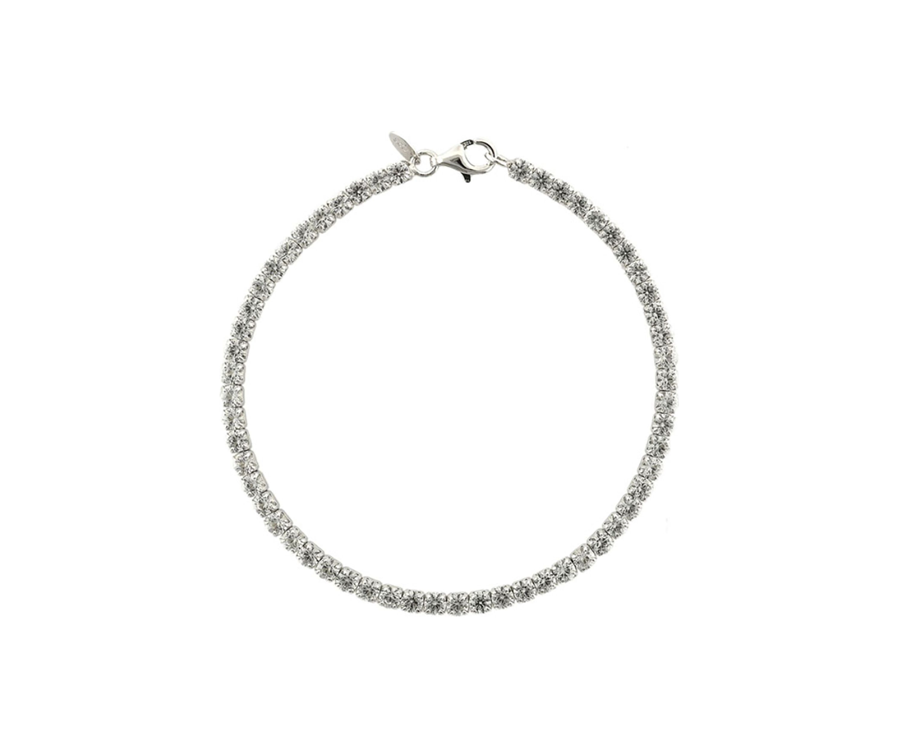 Created White Sapphire Bracelet in Sterling Silver