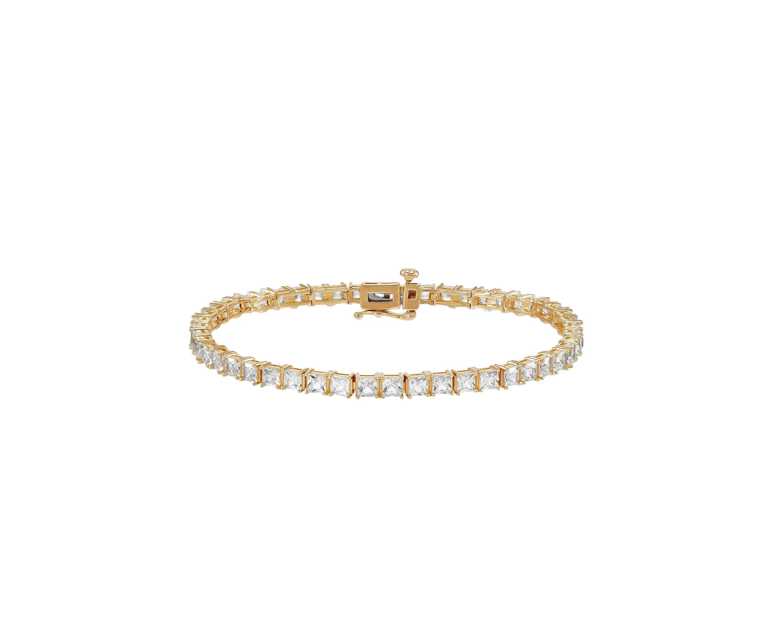 Lab Created White Sapphire Bracelet in Gold Over Sterling Silver