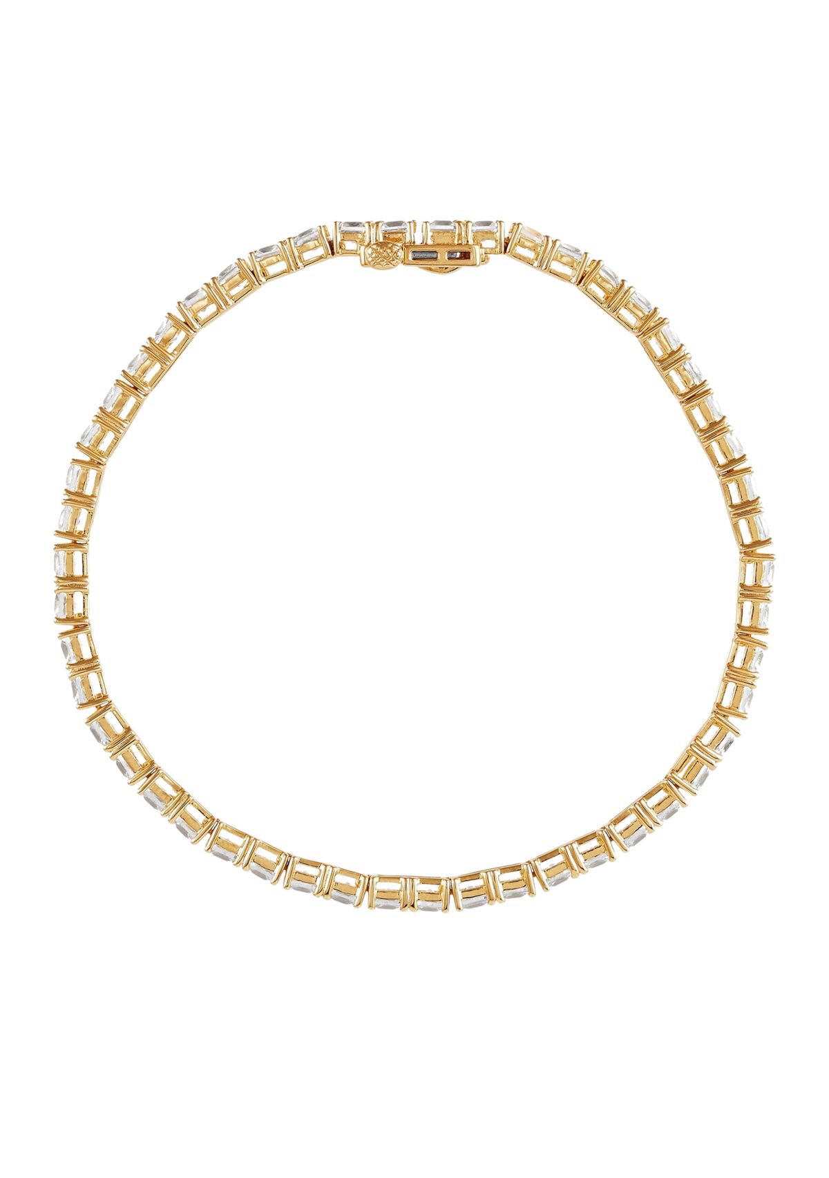 Lab Created White Sapphire Bracelet in Gold Over Sterling Silver