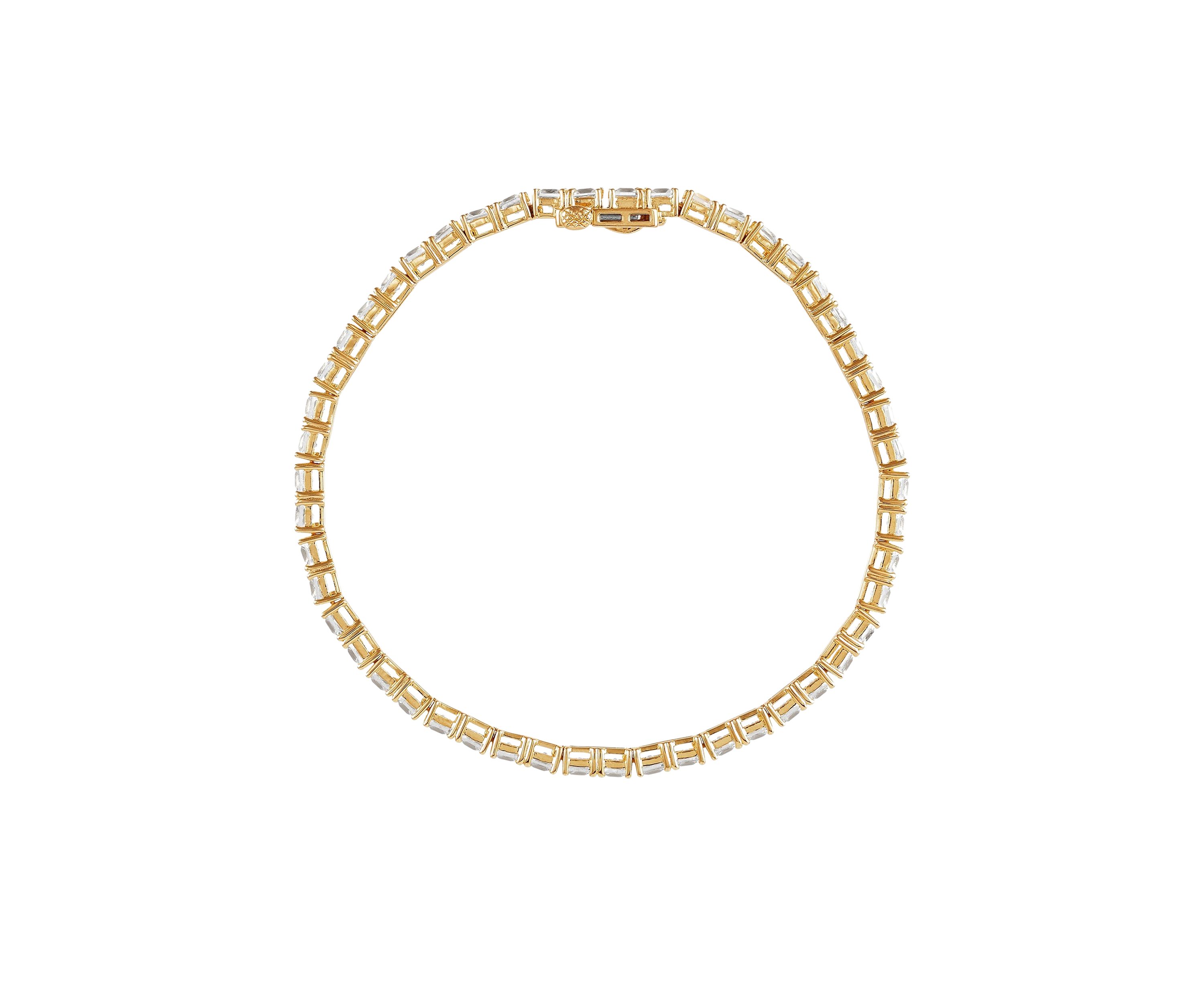 Lab Created White Sapphire Bracelet in Gold Over Sterling Silver