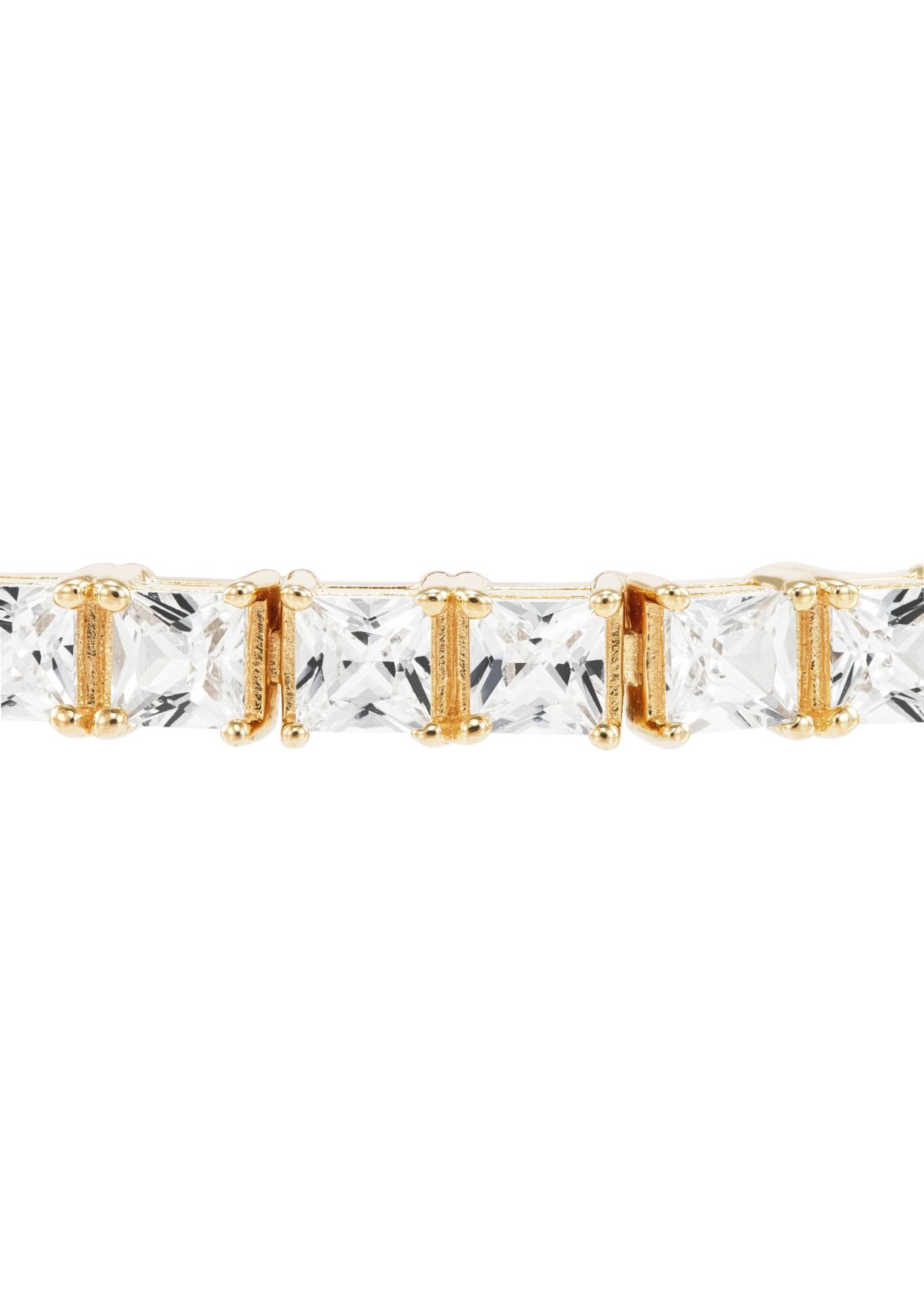 Lab Created White Sapphire Bracelet in Gold Over Sterling Silver