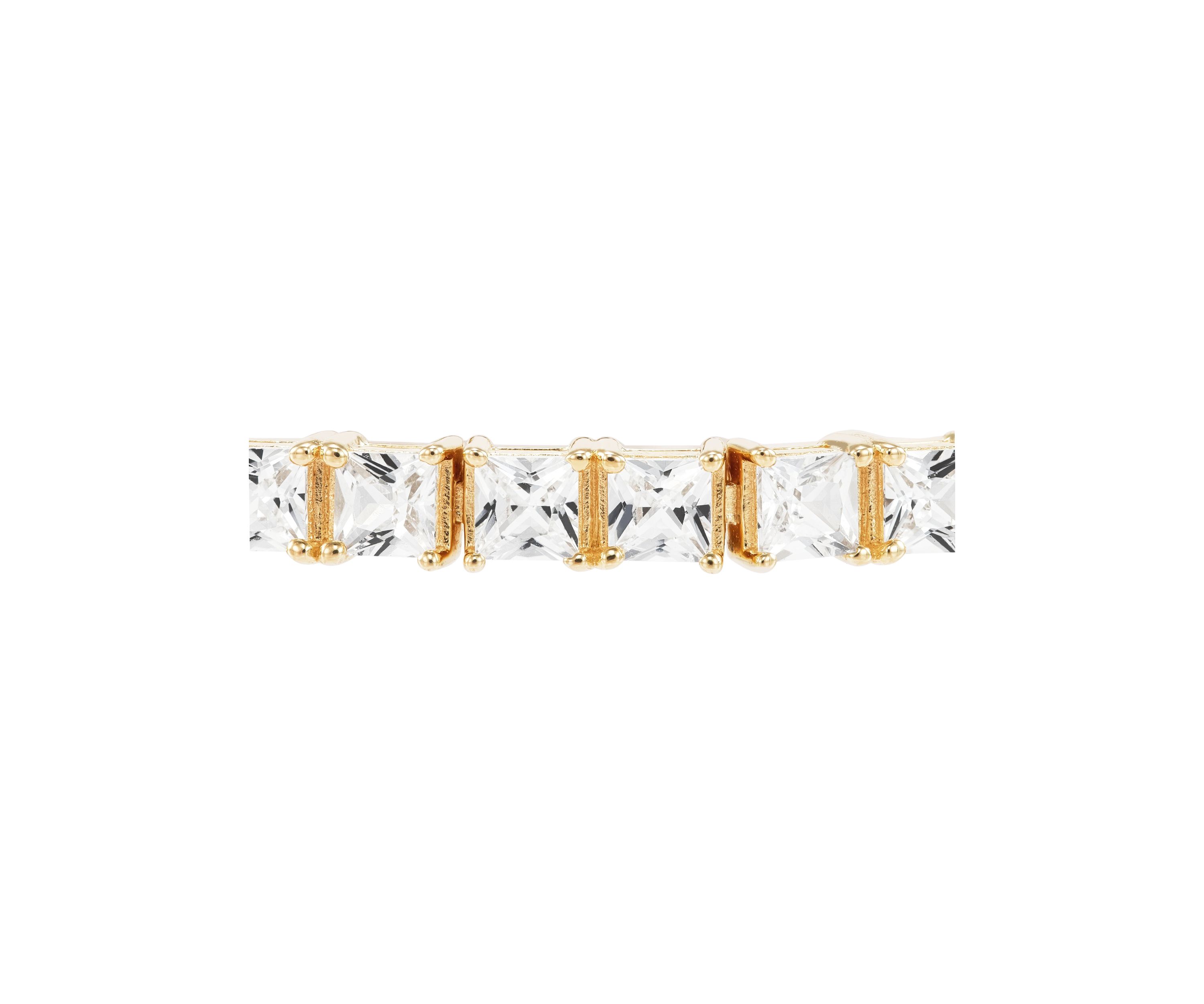 Lab Created White Sapphire Bracelet in Gold Over Sterling Silver