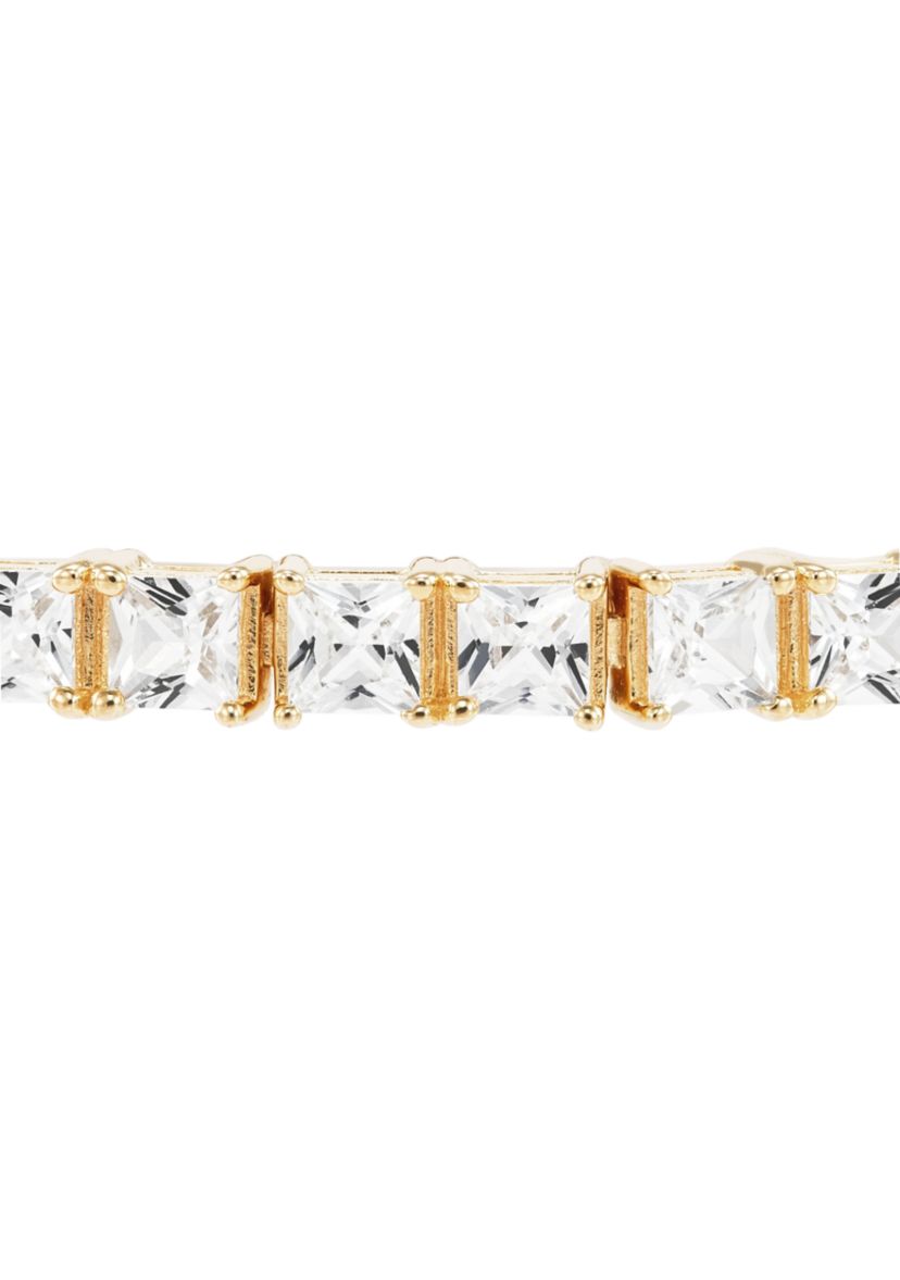 Lab Created White Sapphire Bracelet in Gold Over Sterling Silver