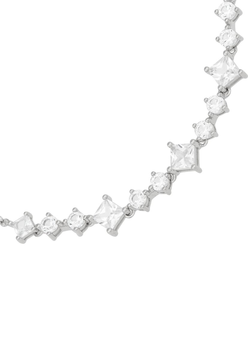 Lab Grown White Sapphire Bolo Bracelet in Sterling Silver