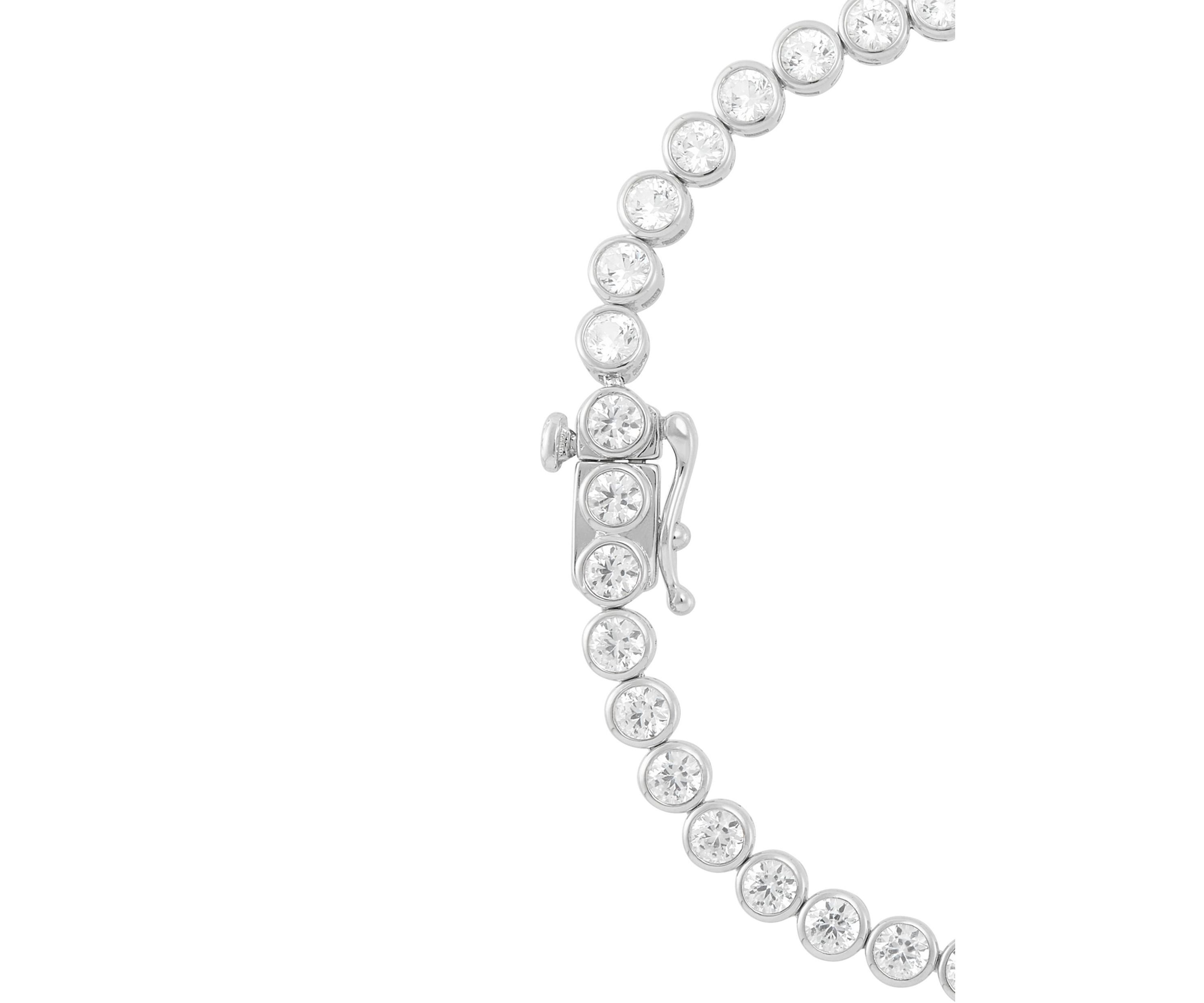 Lab Grown White Sapphire Tennis Bracelet in Sterling Silver