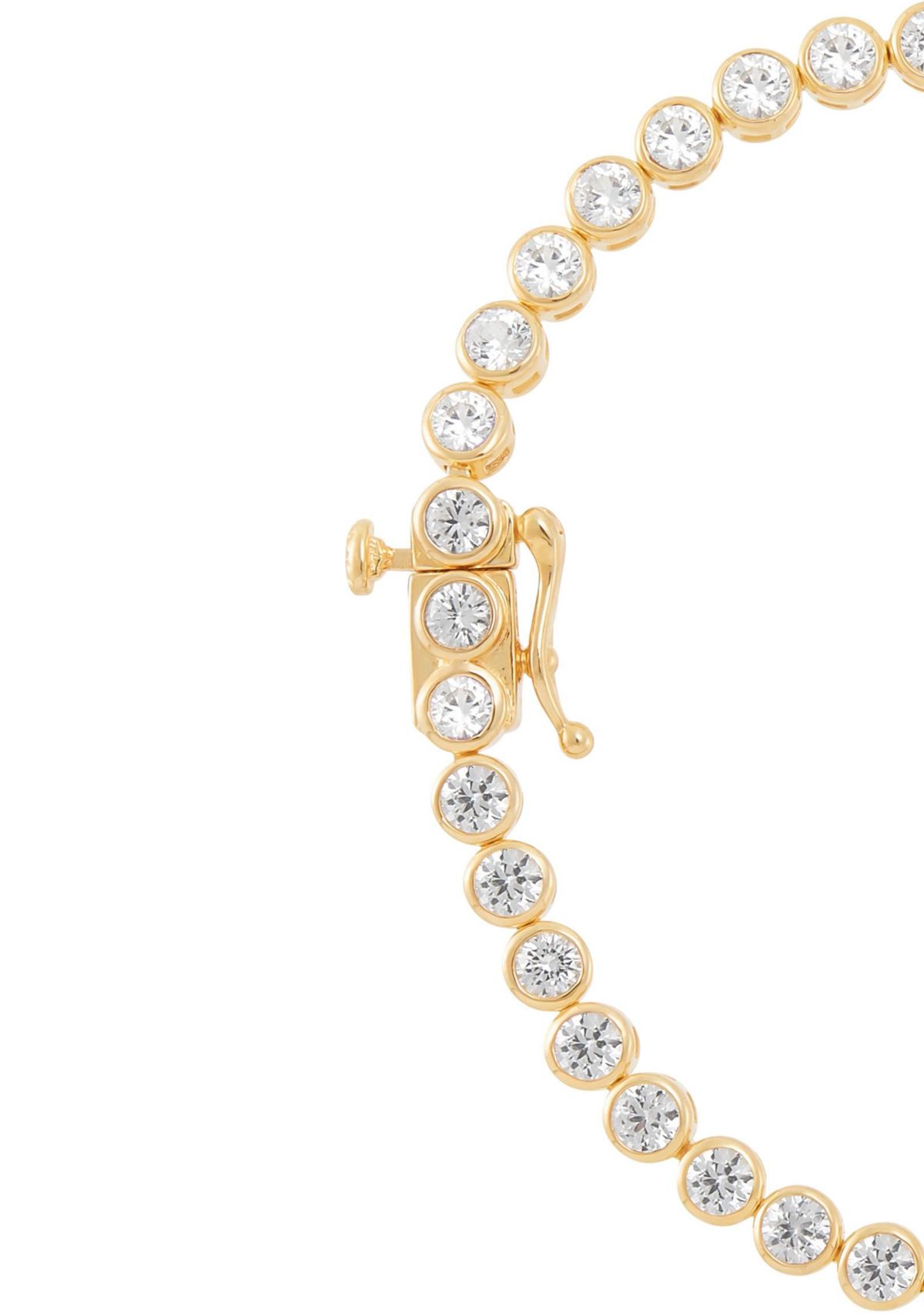 Lab Grown White Sapphire Tennis Bracelet in Gold Over Sterling Silver
