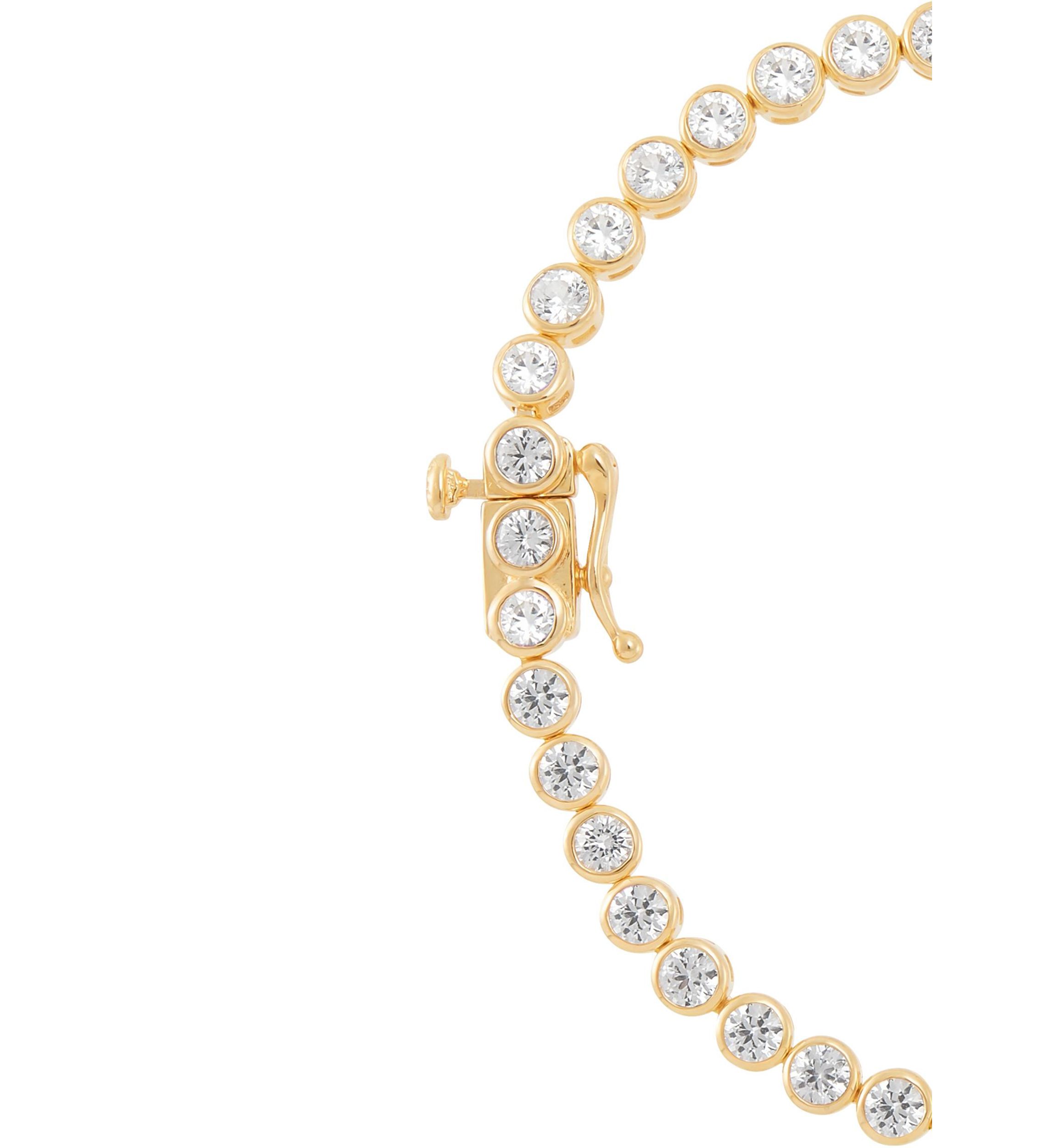 Lab Grown White Sapphire Tennis Bracelet in Gold Over Sterling Silver