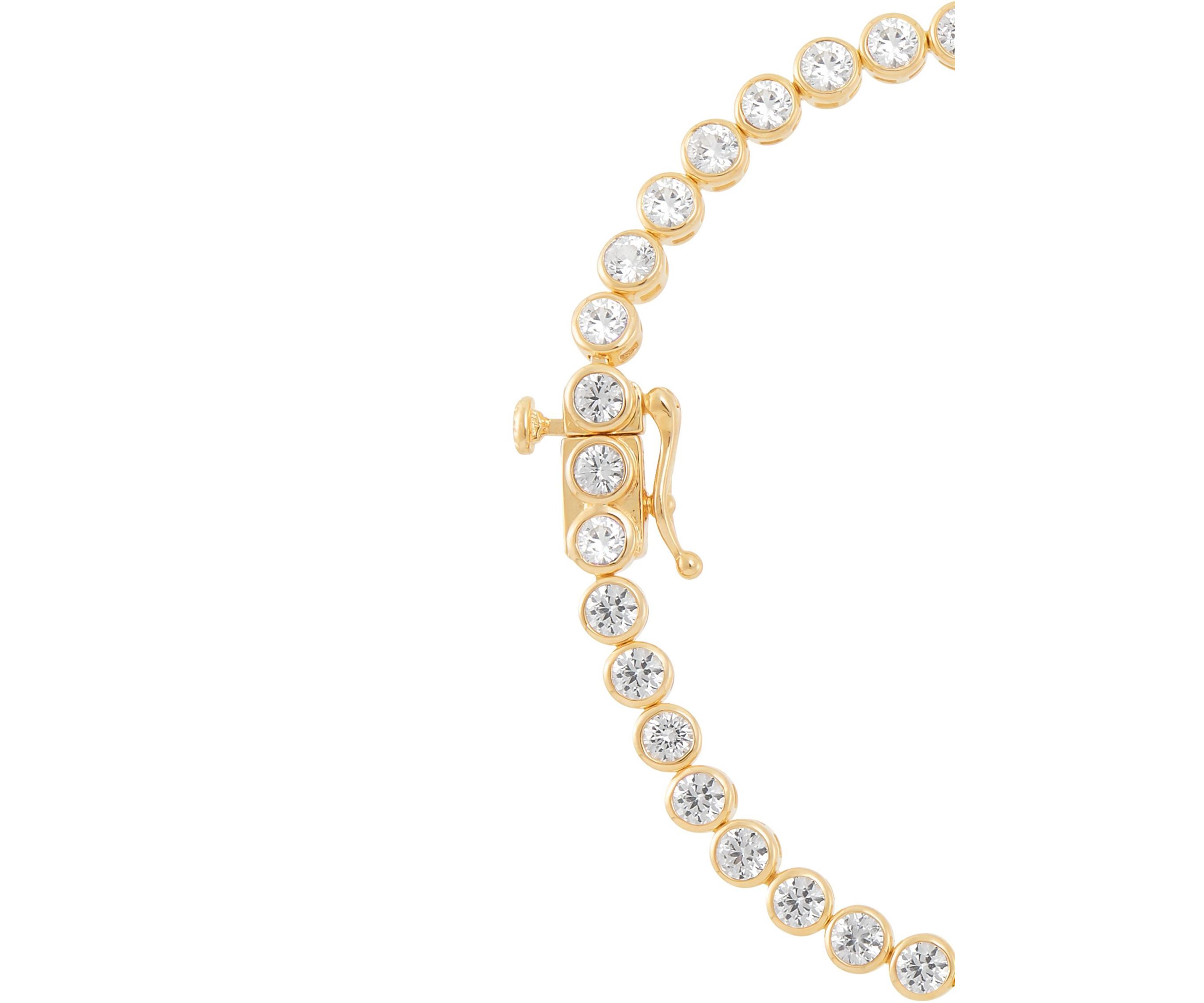 Lab Grown White Sapphire Tennis Bracelet in Gold Over Sterling Silver