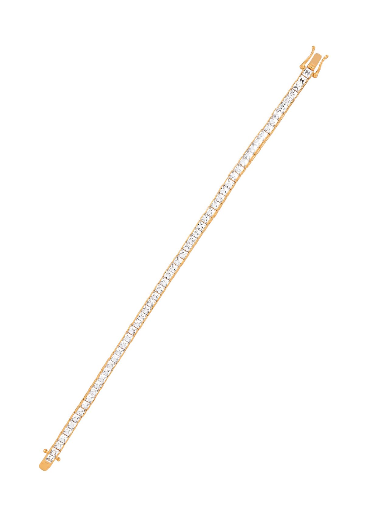 10.43 ct. t.w. Lab Grown White Sapphire Tennis Bracelet in Gold Over Silver 