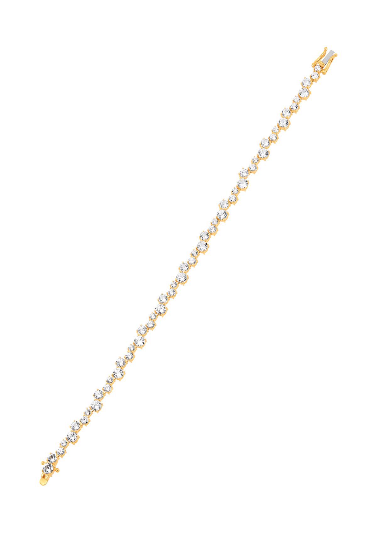 9.92 ct. t.w. Lab Grown White Sapphire Tennis Bracelet in Gold Over Silver 