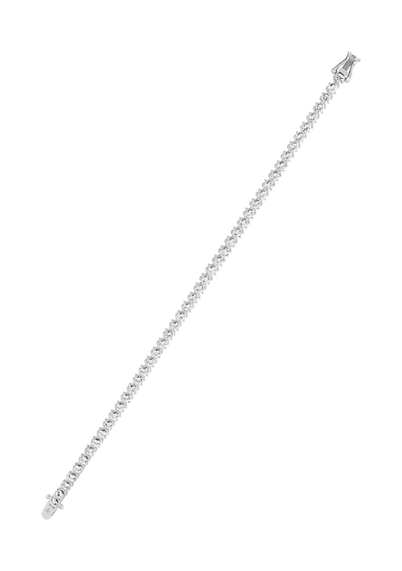7.52 ct. t.w. Lab Grown White Sapphire Tennis Bracelet in Sterling Silver