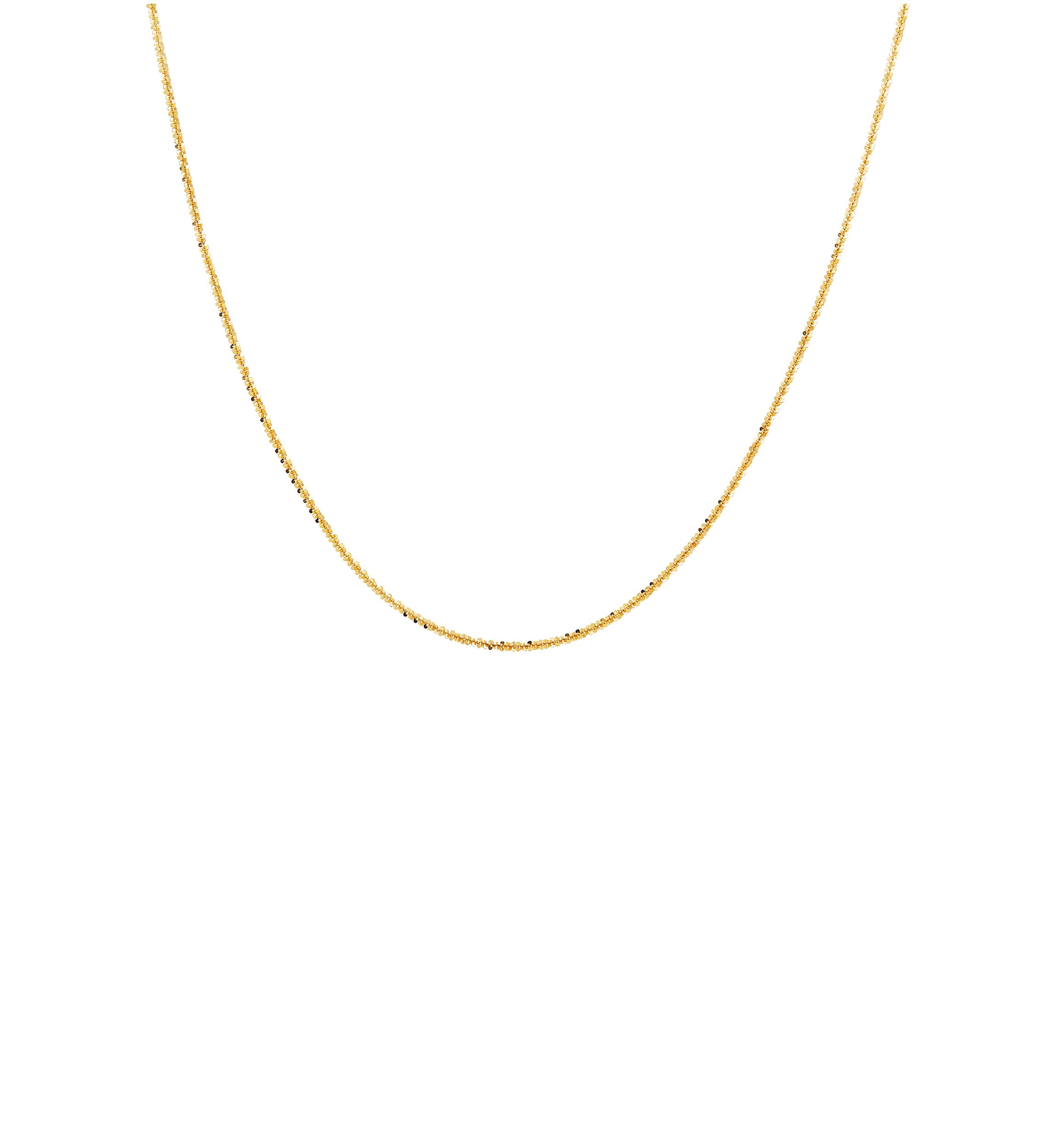 1.25 Millimeter Twist Criss Cross 021 Gauge Chain in 14K Yellow Gold