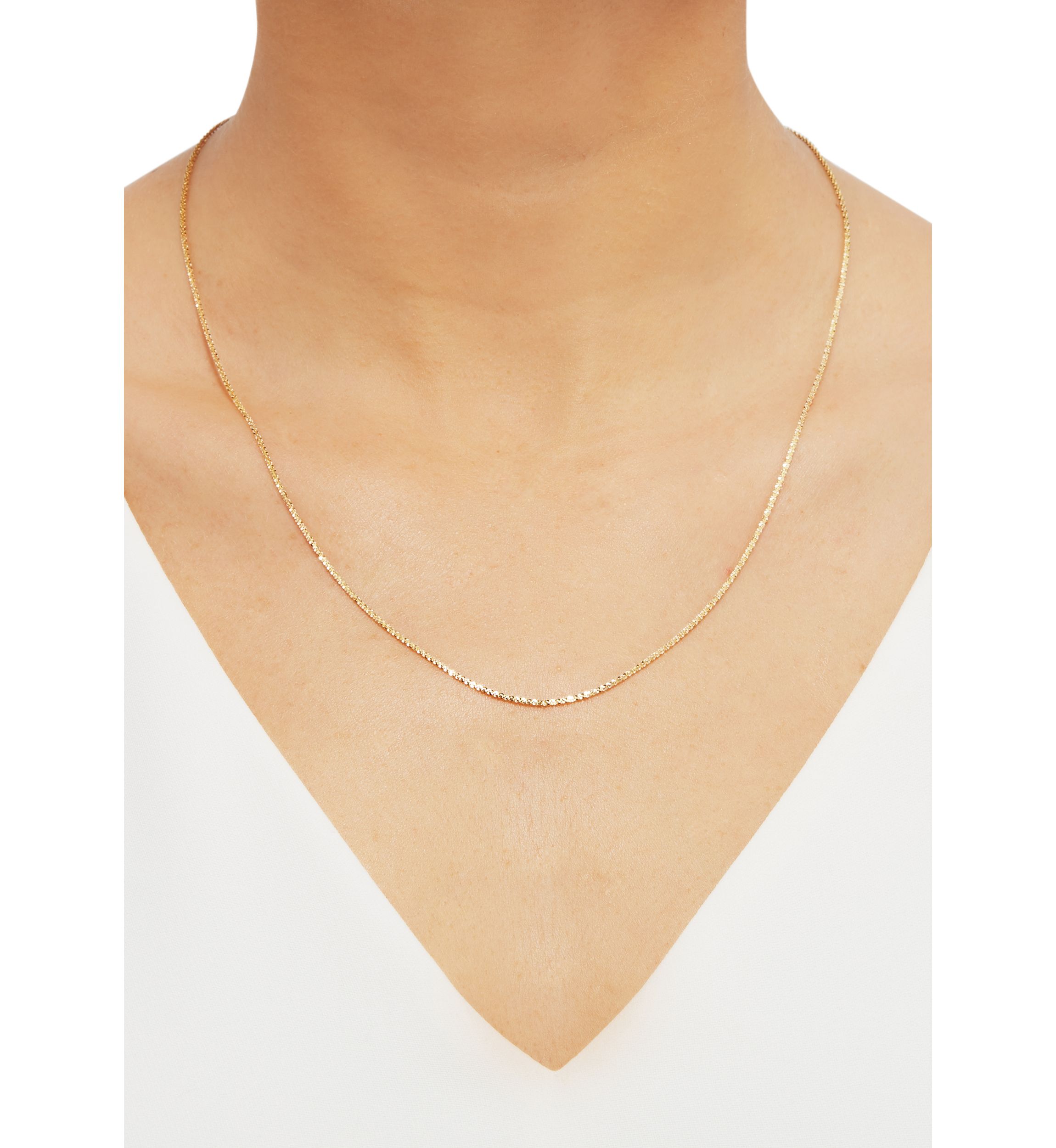1.25 Millimeter Twist Criss Cross 021 Gauge Chain in 14K Yellow Gold