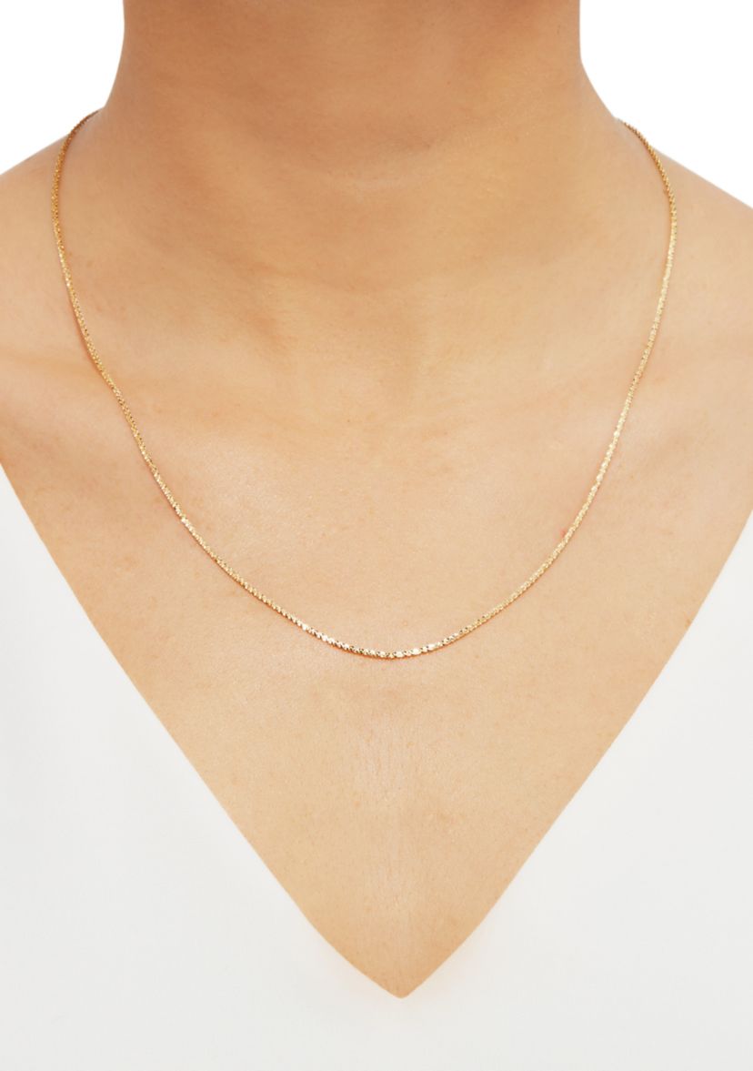 1.25 Millimeter Twist Criss Cross 021 Gauge Chain in 14K Yellow Gold