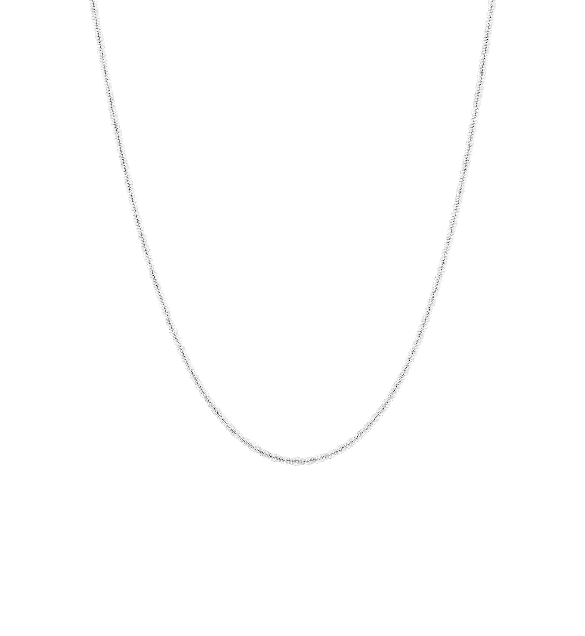 1.25 Millimeter Twist Criss Cross 021 Gauge Chain in 14K White Gold