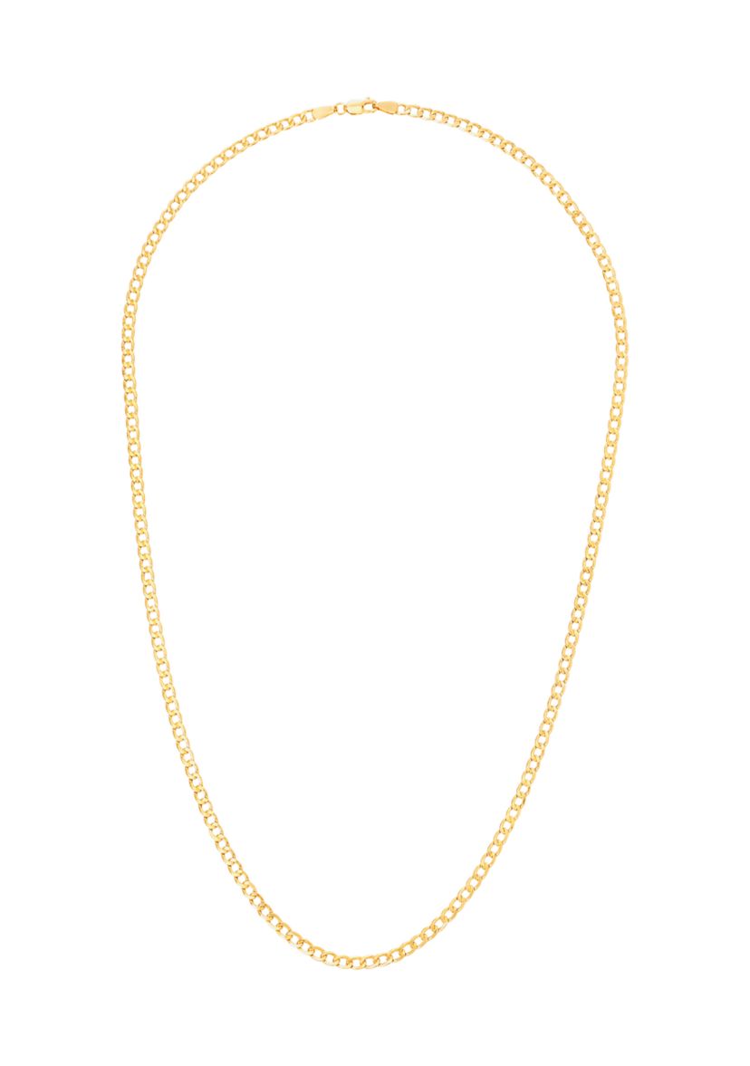 3.2 Millimeter Hollow Light Curb Chain in 10K Yellow Gold
