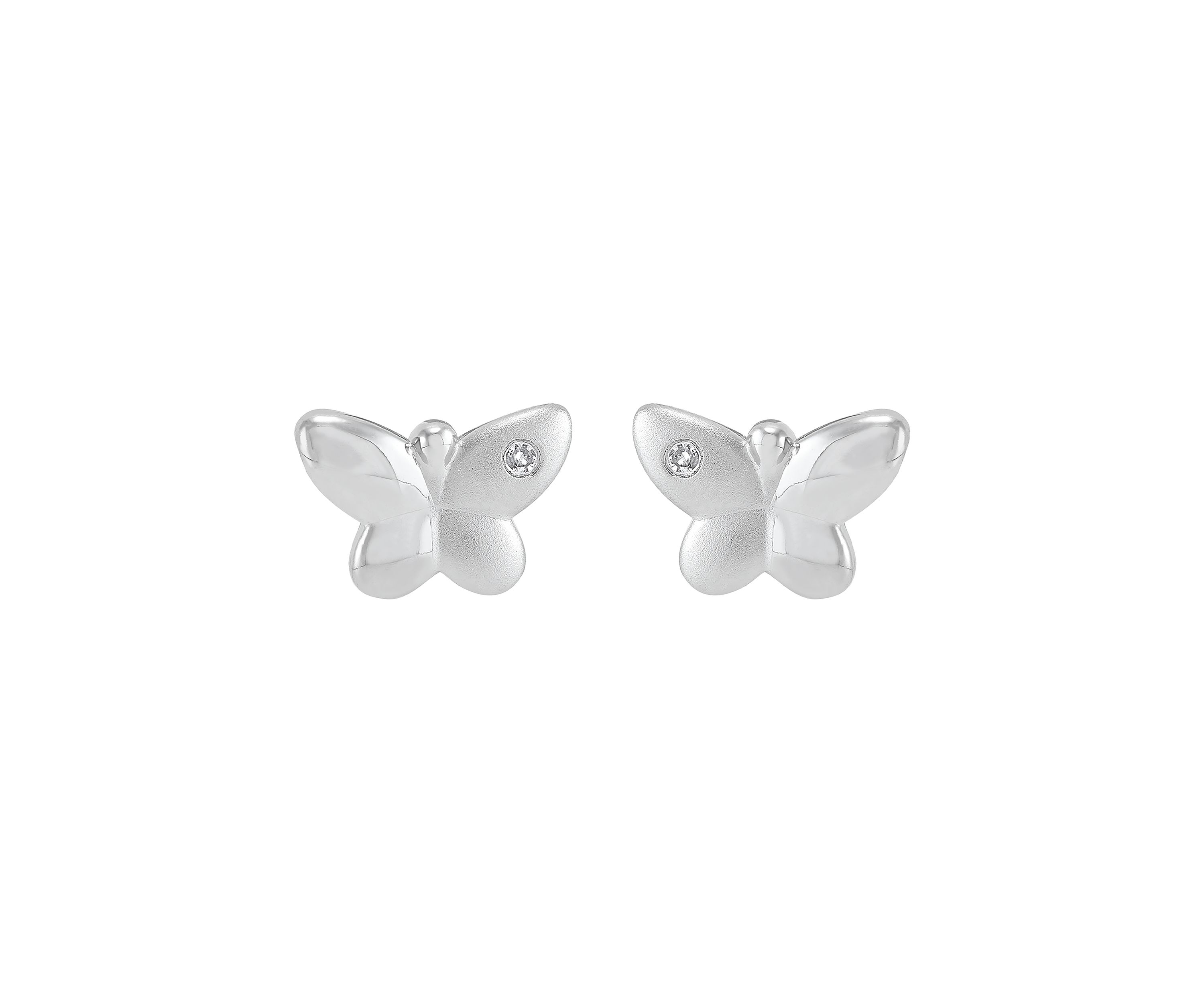 1/10 ct. t.w. Diamond Butterfly Stud Earrings in Sterling Silver
