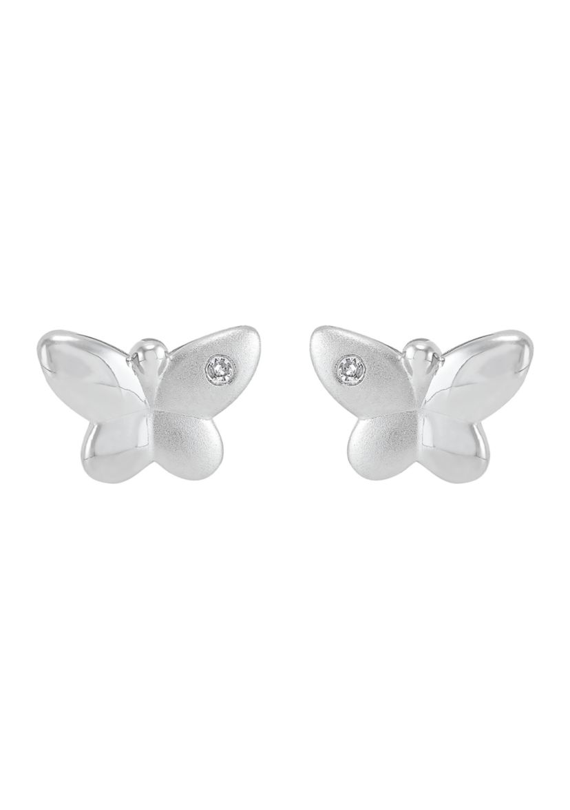 1/10 ct. t.w. Diamond Butterfly Stud Earrings in Sterling Silver