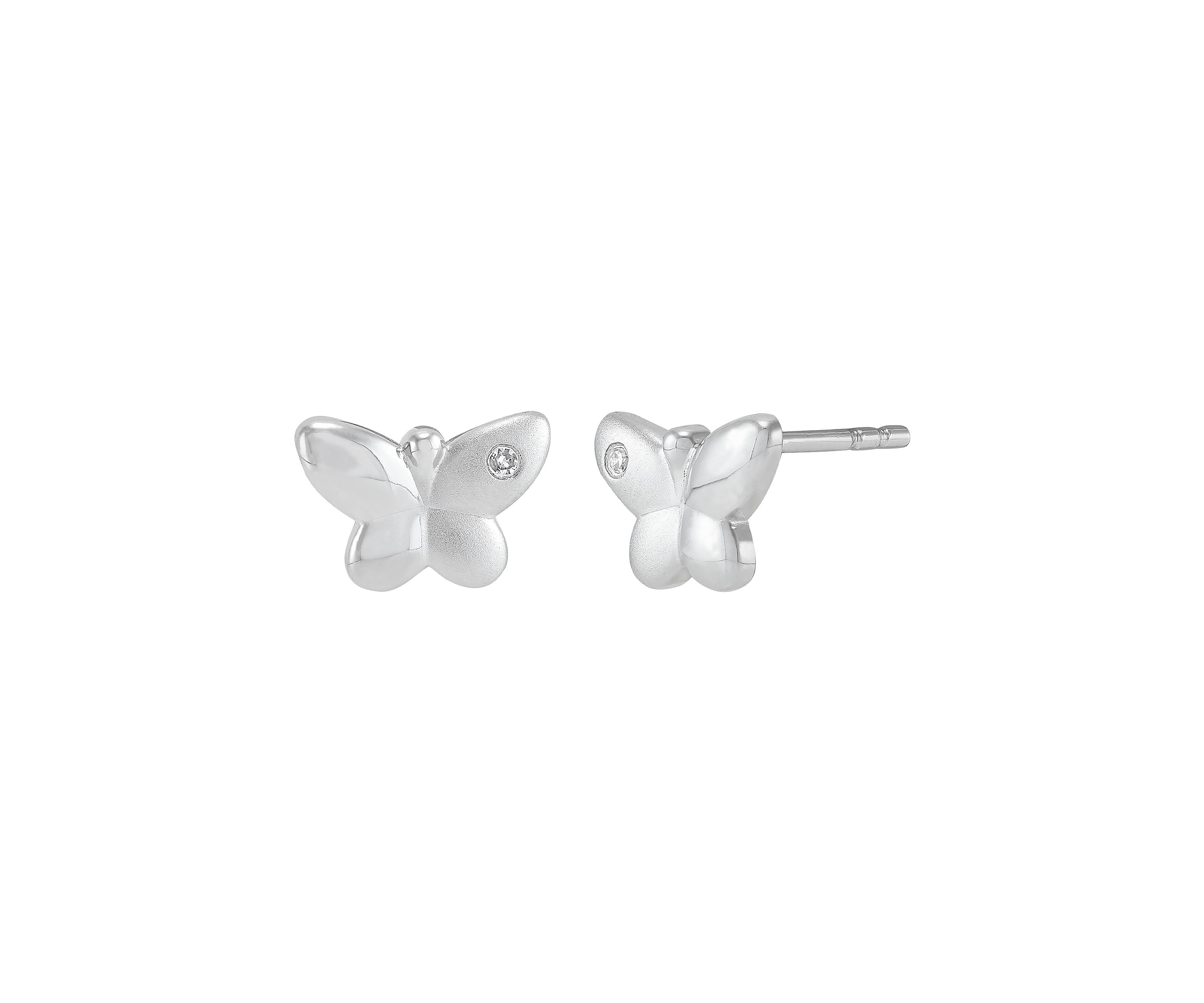 1/10 ct. t.w. Diamond Butterfly Stud Earrings in Sterling Silver