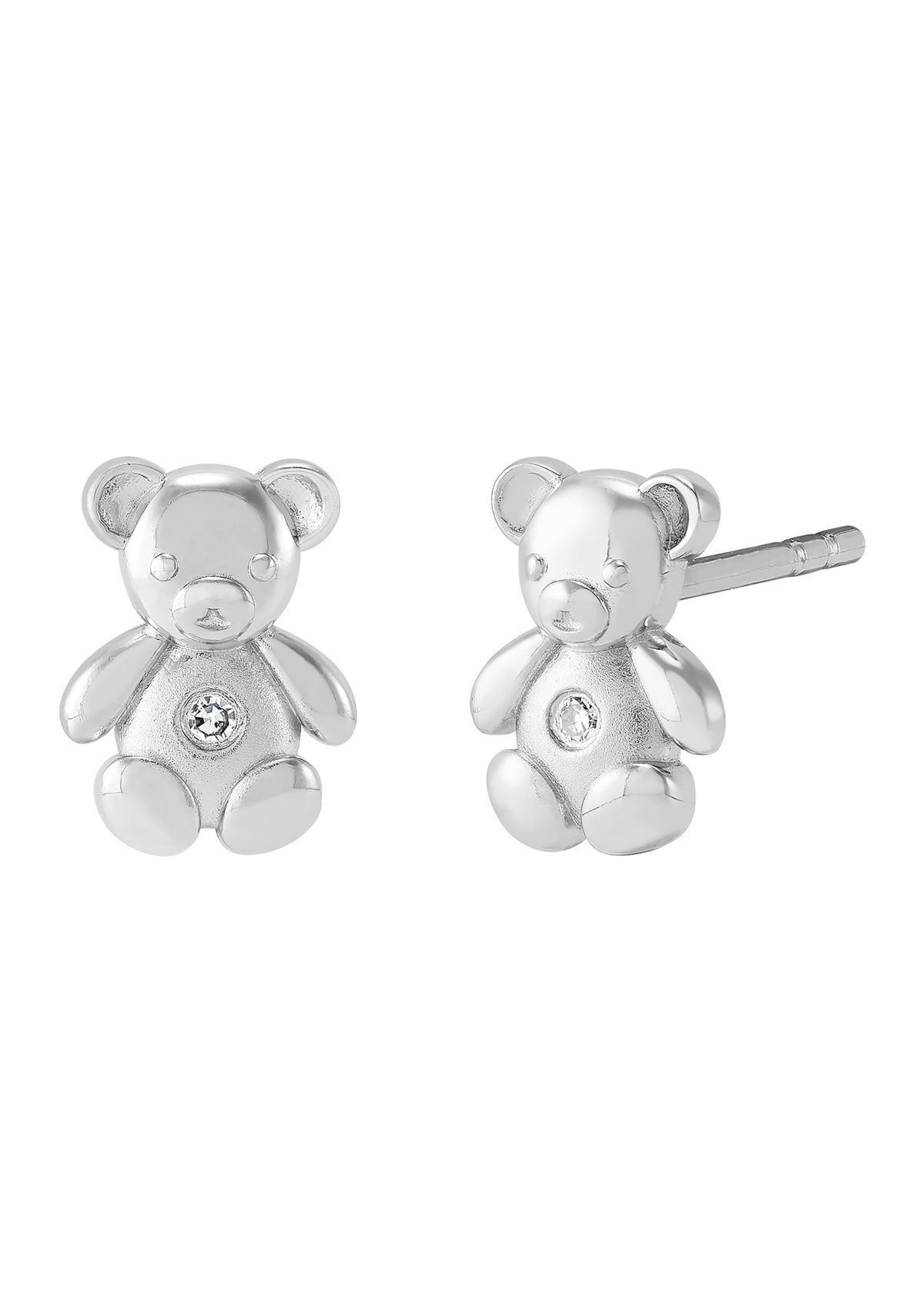 1/10 ct. t.w. Diamond Teddy Bear Stud Earrings in Sterling Silver
