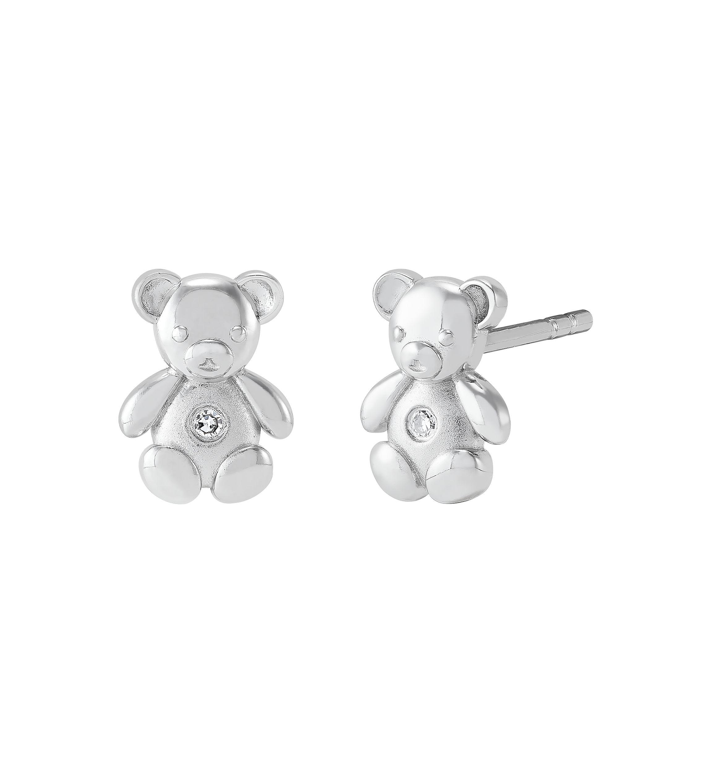 1/10 ct. t.w. Diamond Teddy Bear Stud Earrings in Sterling Silver