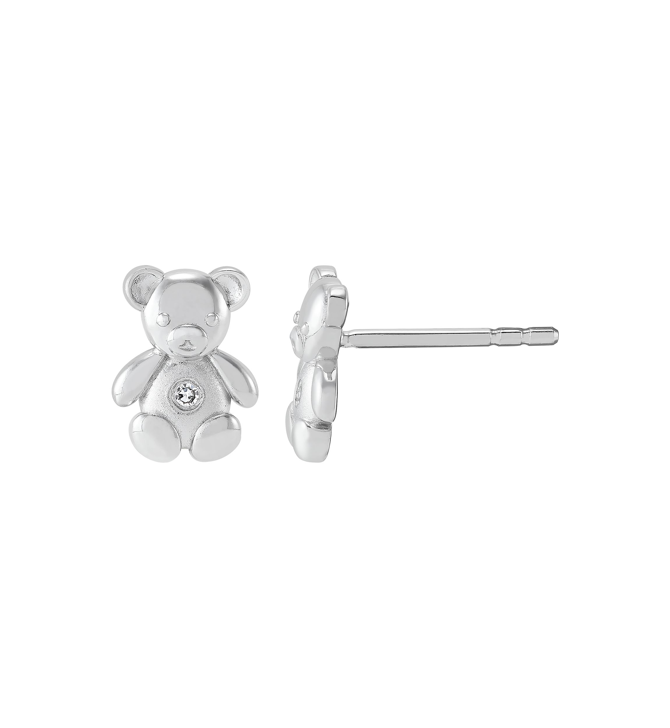 1/10 ct. t.w. Diamond Teddy Bear Stud Earrings in Sterling Silver