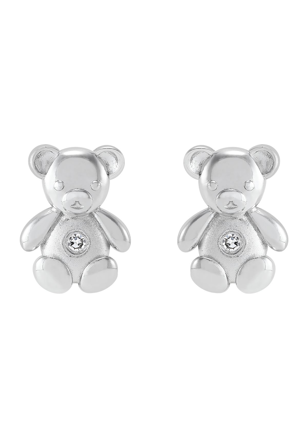 1/10 ct. t.w. Diamond Teddy Bear Stud Earrings in Sterling Silver