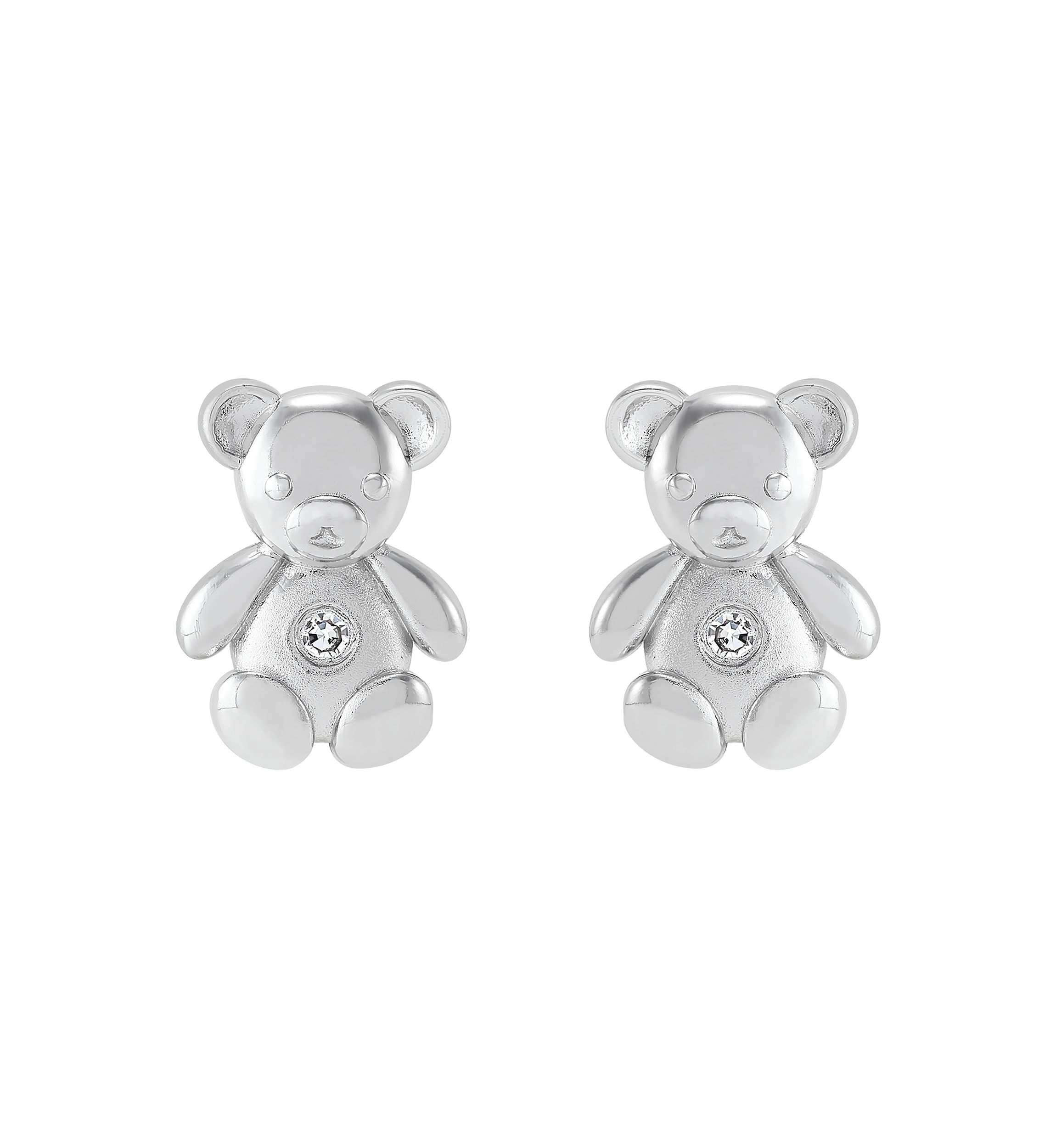 1/10 ct. t.w. Diamond Teddy Bear Stud Earrings in Sterling Silver