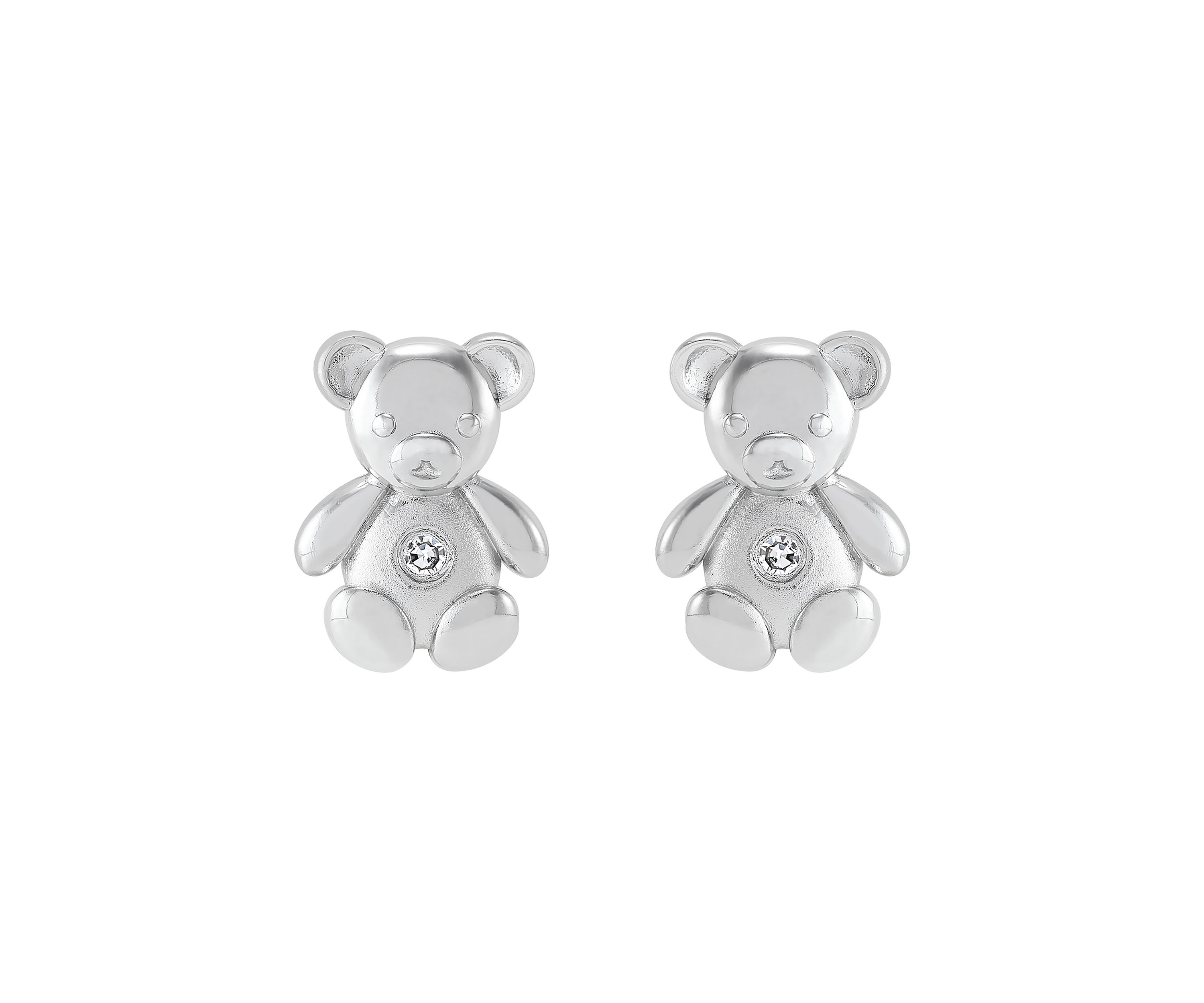 1/10 ct. t.w. Diamond Teddy Bear Stud Earrings in Sterling Silver