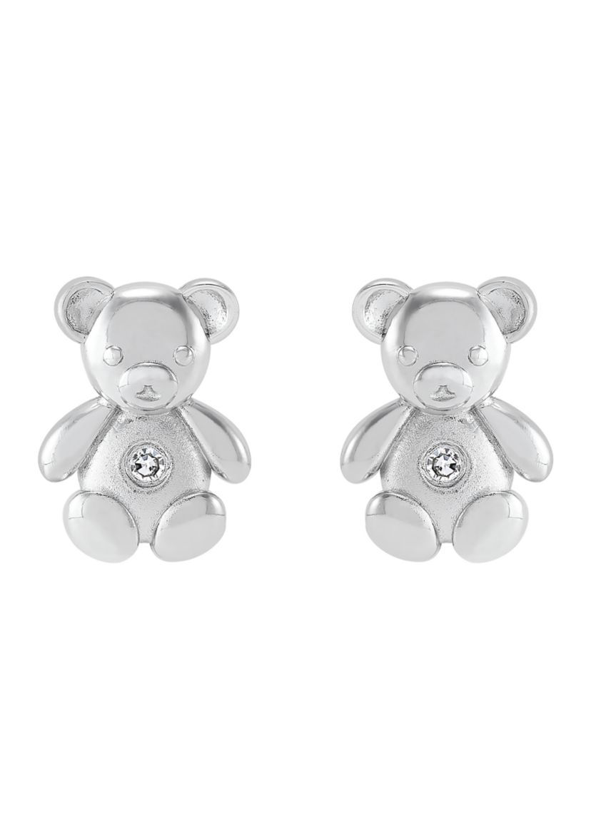 1/10 ct. t.w. Diamond Teddy Bear Stud Earrings in Sterling Silver