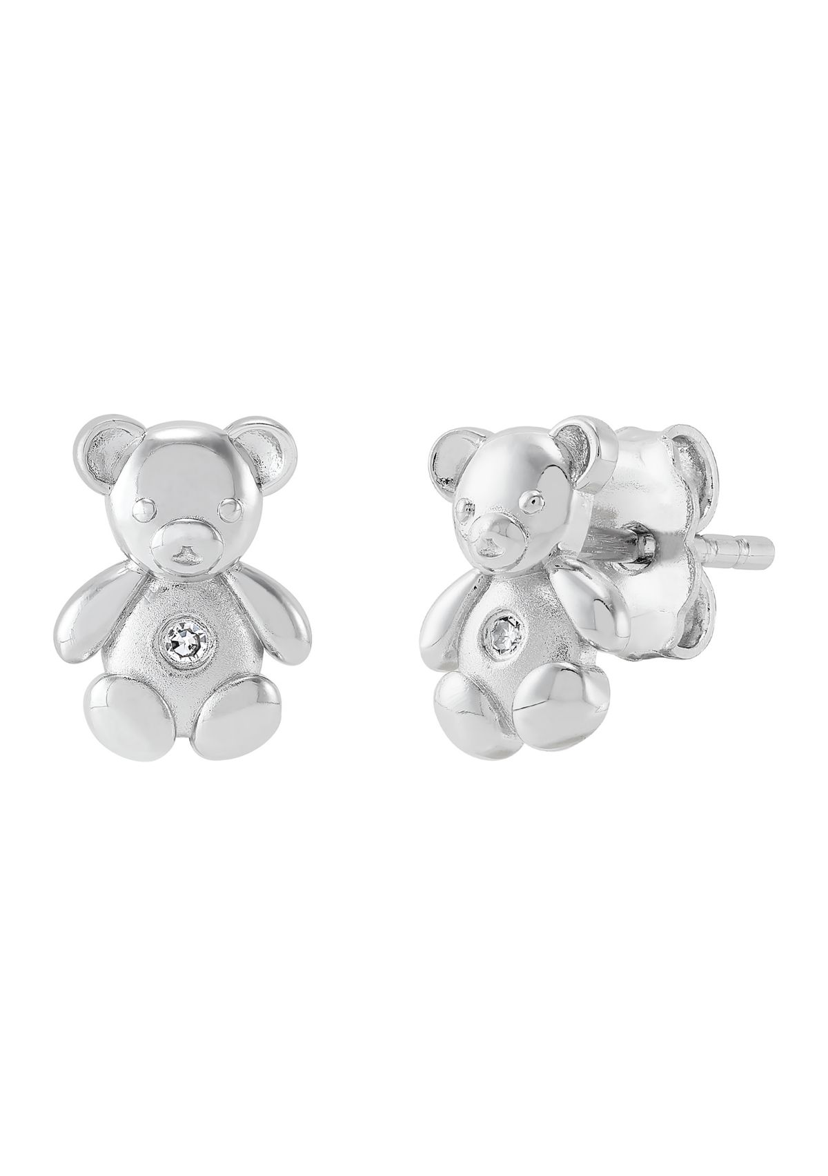 1/10 ct. t.w. Diamond Teddy Bear Stud Earrings in Sterling Silver