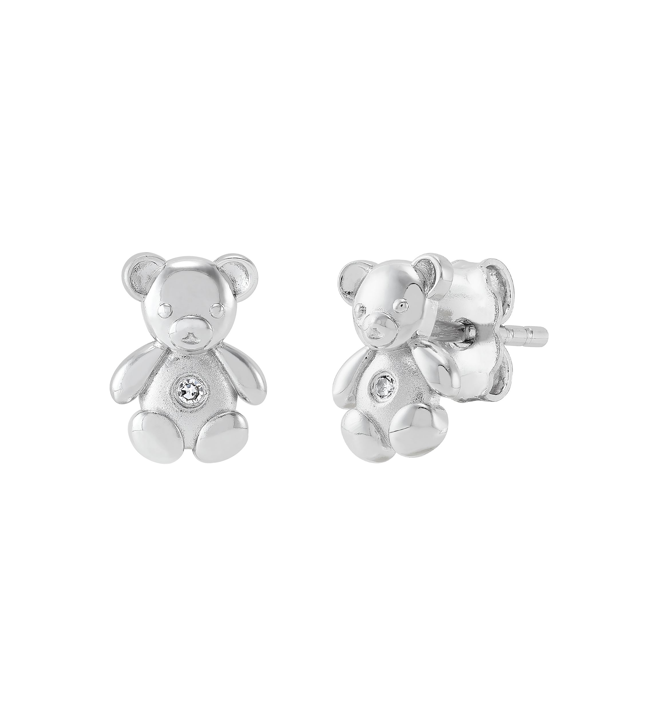 1/10 ct. t.w. Diamond Teddy Bear Stud Earrings in Sterling Silver