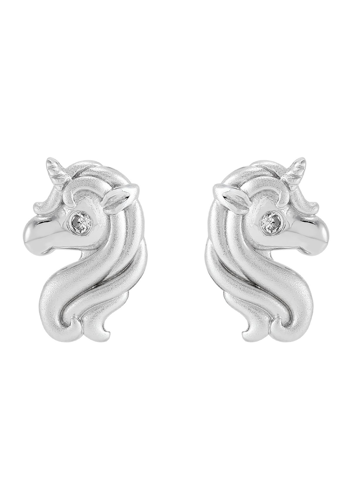 1/10 ct. t.w. Diamond Accent Unicorn Stud Earrings in Sterling Silver