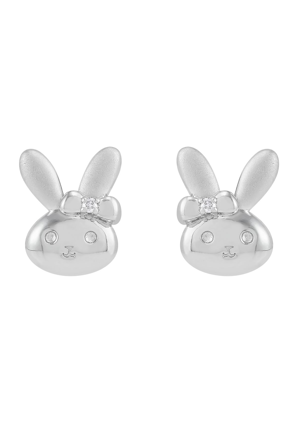 Girls 1/10 ct. t.w. Diamond Bunny Stud Earrings in Sterling Silver