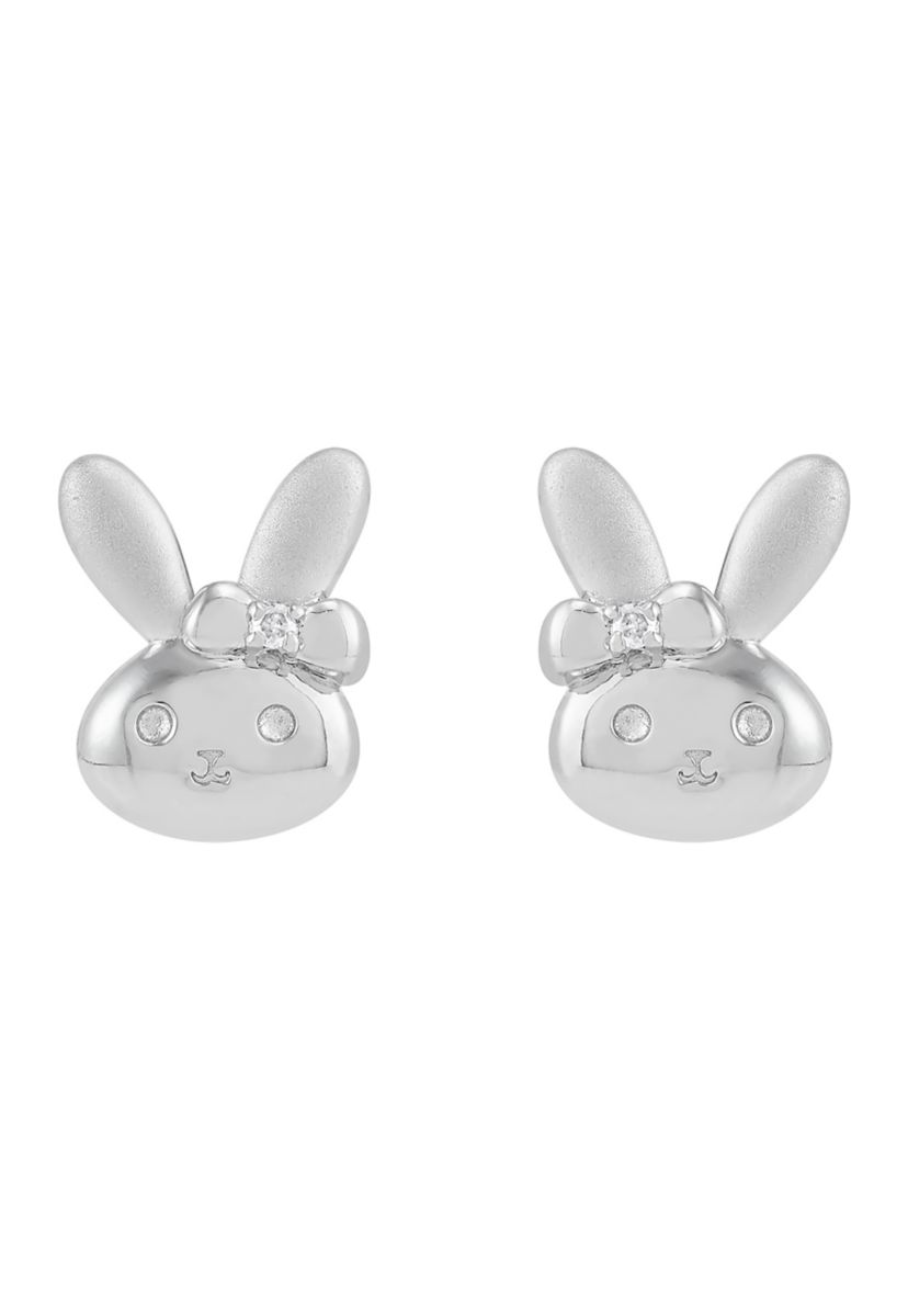 Girls 1/10 ct. t.w. Diamond Bunny Stud Earrings in Sterling Silver