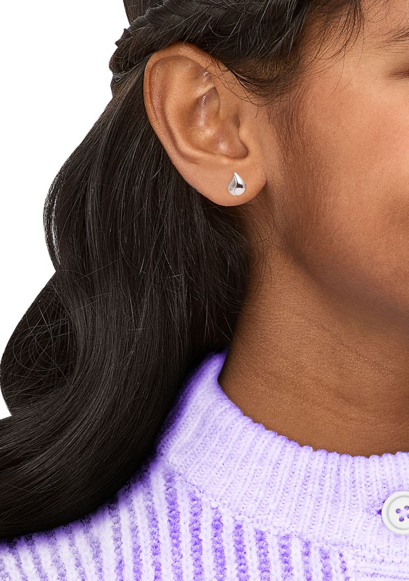  1/10 ct. t.w. Diamond  Wave Stud Earrings in Sterling Silver