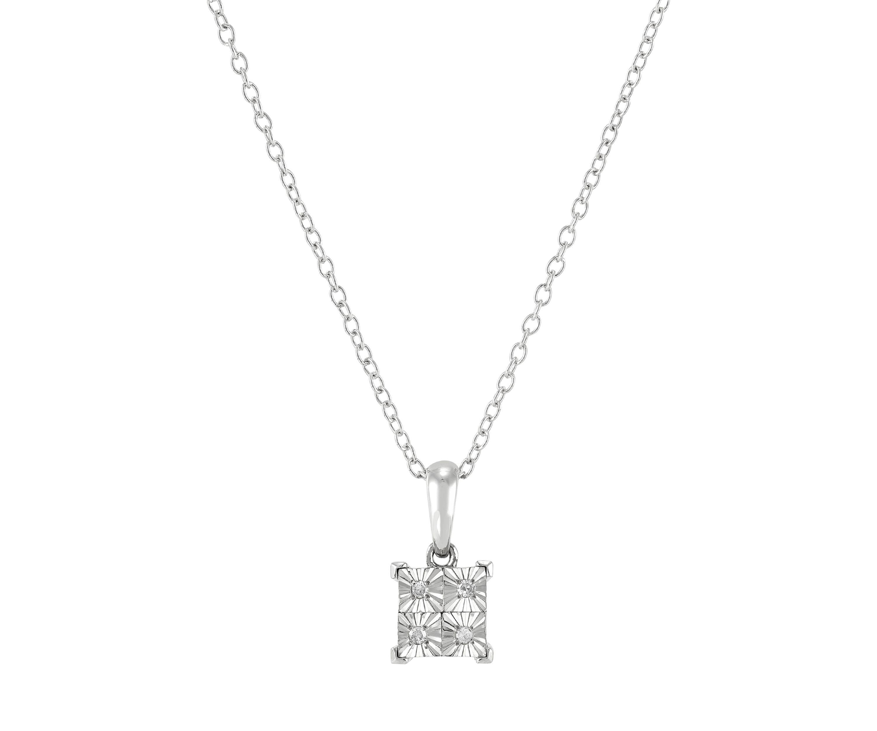 1/10 ct. t.w. Diamond Pendant with 18" Cable Chain and Stud Earrings Set in Sterling Silver 