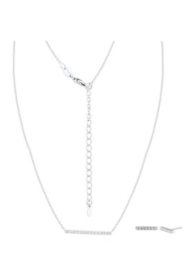 Belk & Co 1/5 ct. t.w. Diamond Pendant and Earring Set in Sterling Silver