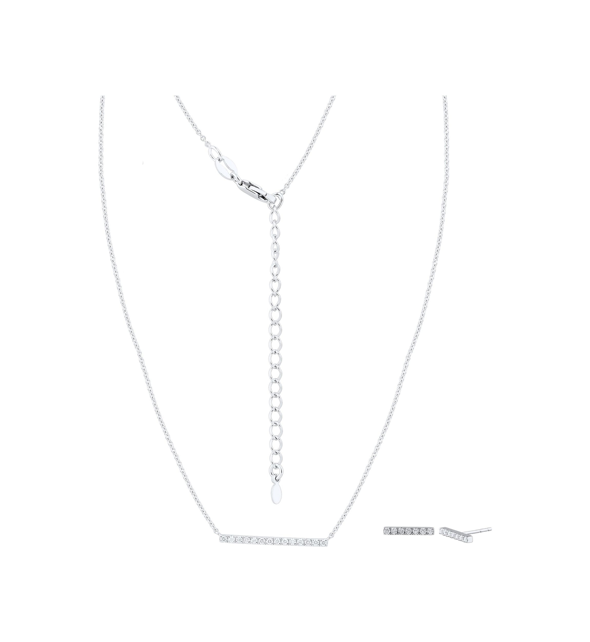 1/5 ct. t.w. Diamond Pendant and Earring Set in Sterling Silver