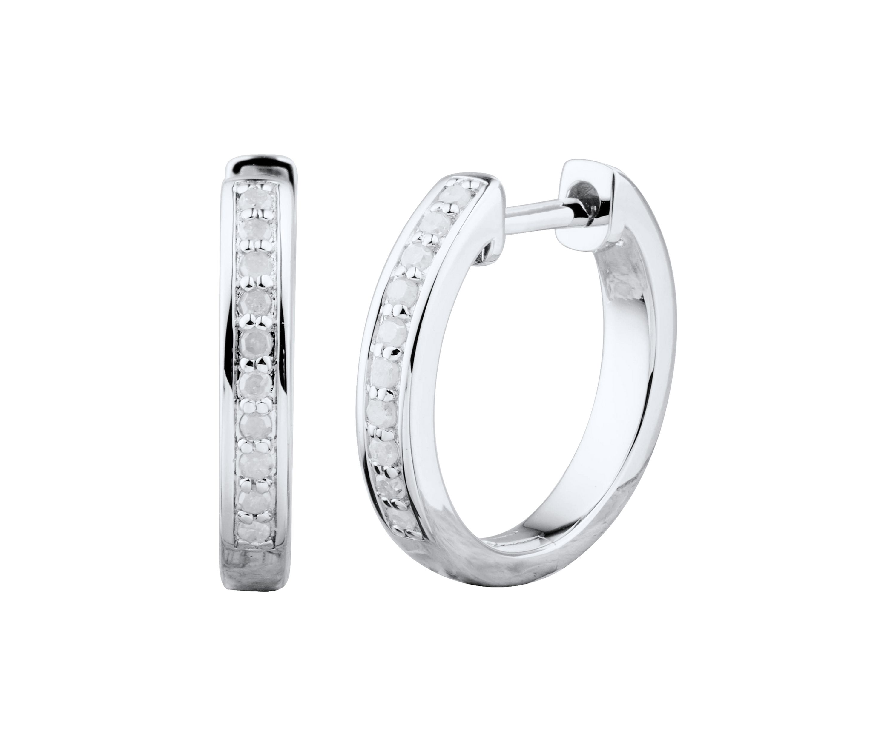 1/4 ct. t.w. Diamond Necklace and Earrings Set in Sterling Silver with 18" Cable Chain