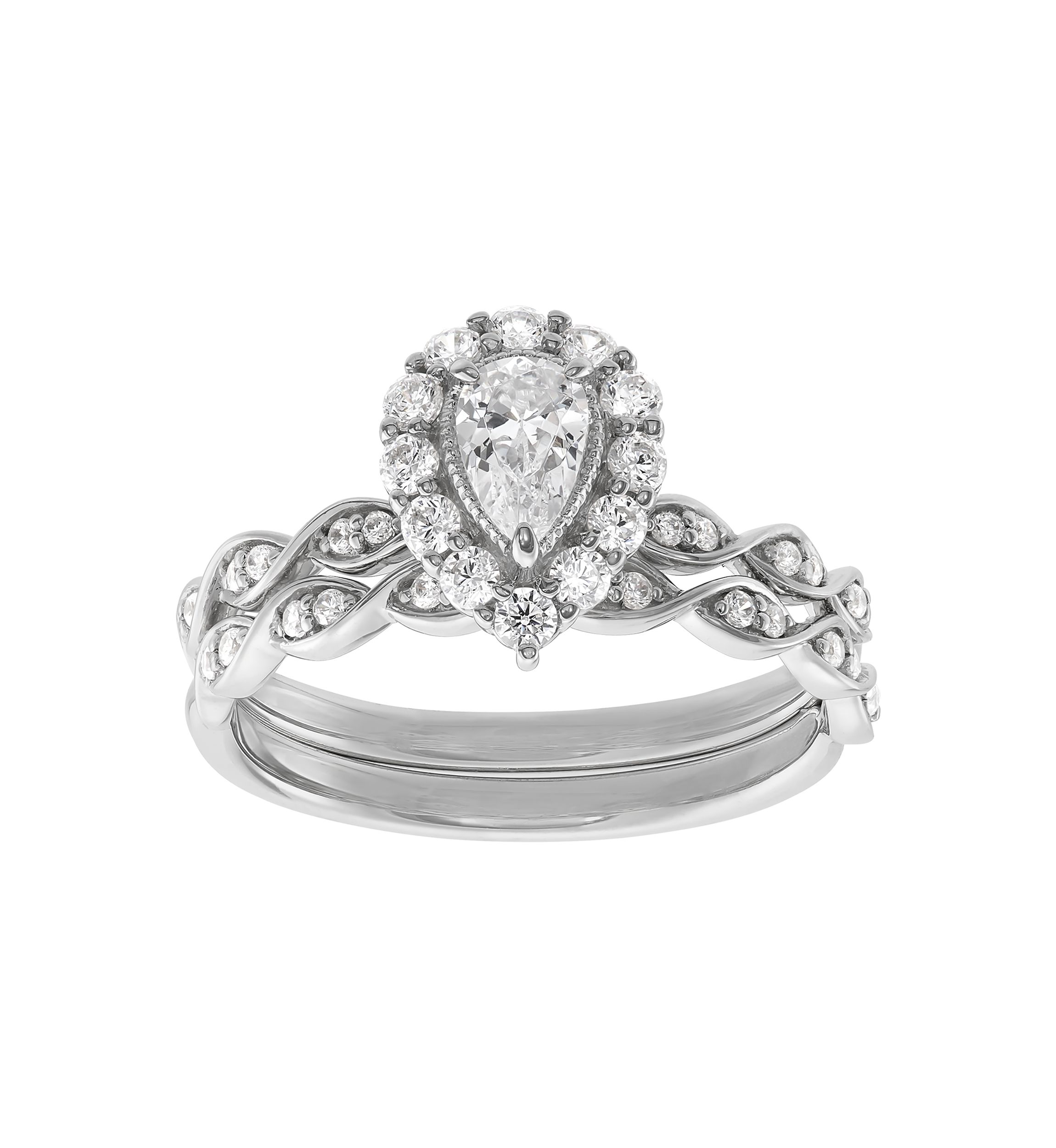 3/4 ct. t.w. Lab Grown Diamond Set Ring in 10K White Gold