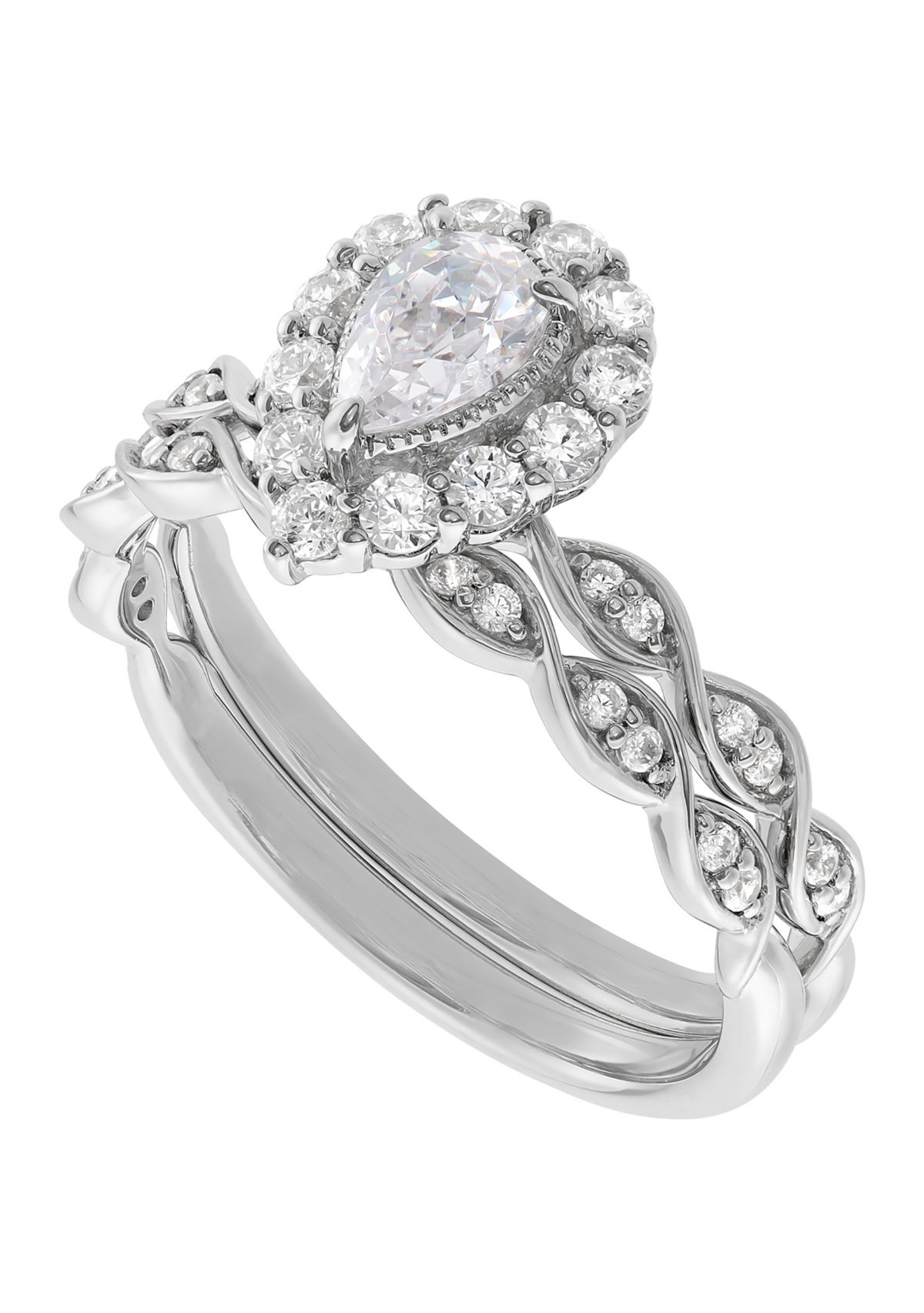 3/4 ct. t.w. Lab Grown Diamond Set Ring in 10K White Gold