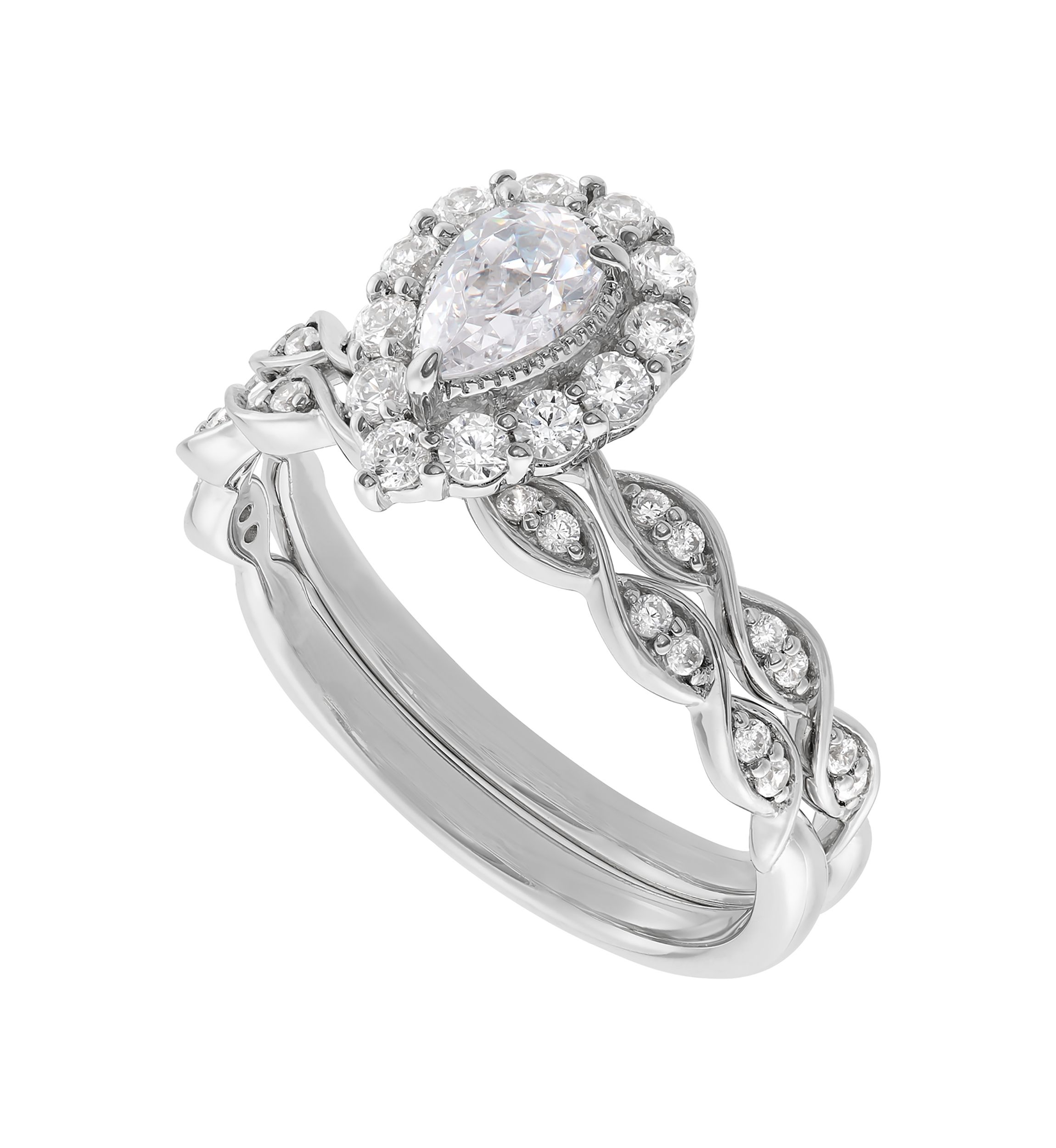 3/4 ct. t.w. Lab Grown Diamond Set Ring in 10K White Gold