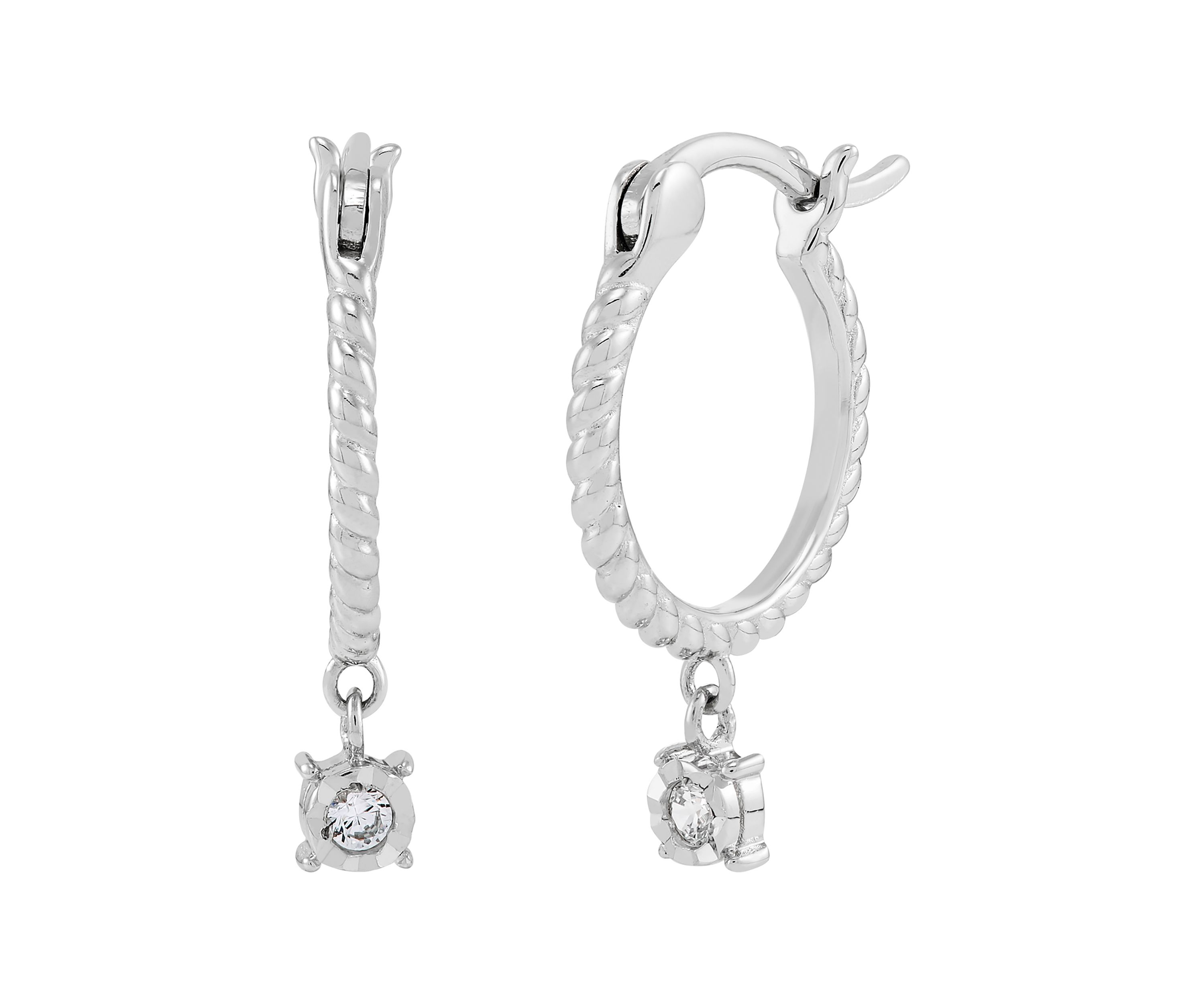 1/10 ct. t.w. Lab Grown Stud and Hoop Earring Set in Sterling Silver