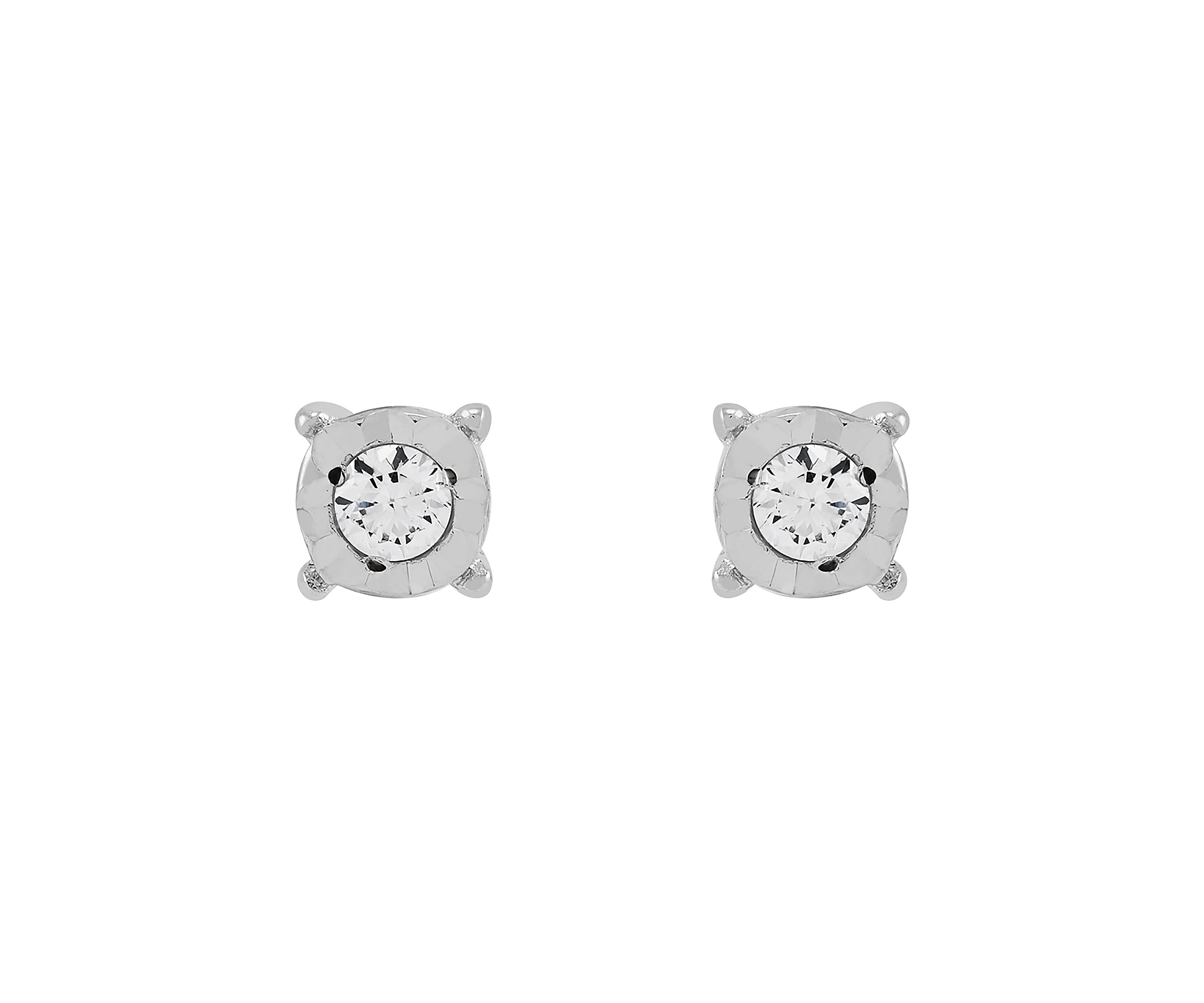 1/10 ct. t.w. Lab Grown Stud and Hoop Earring Set in Sterling Silver